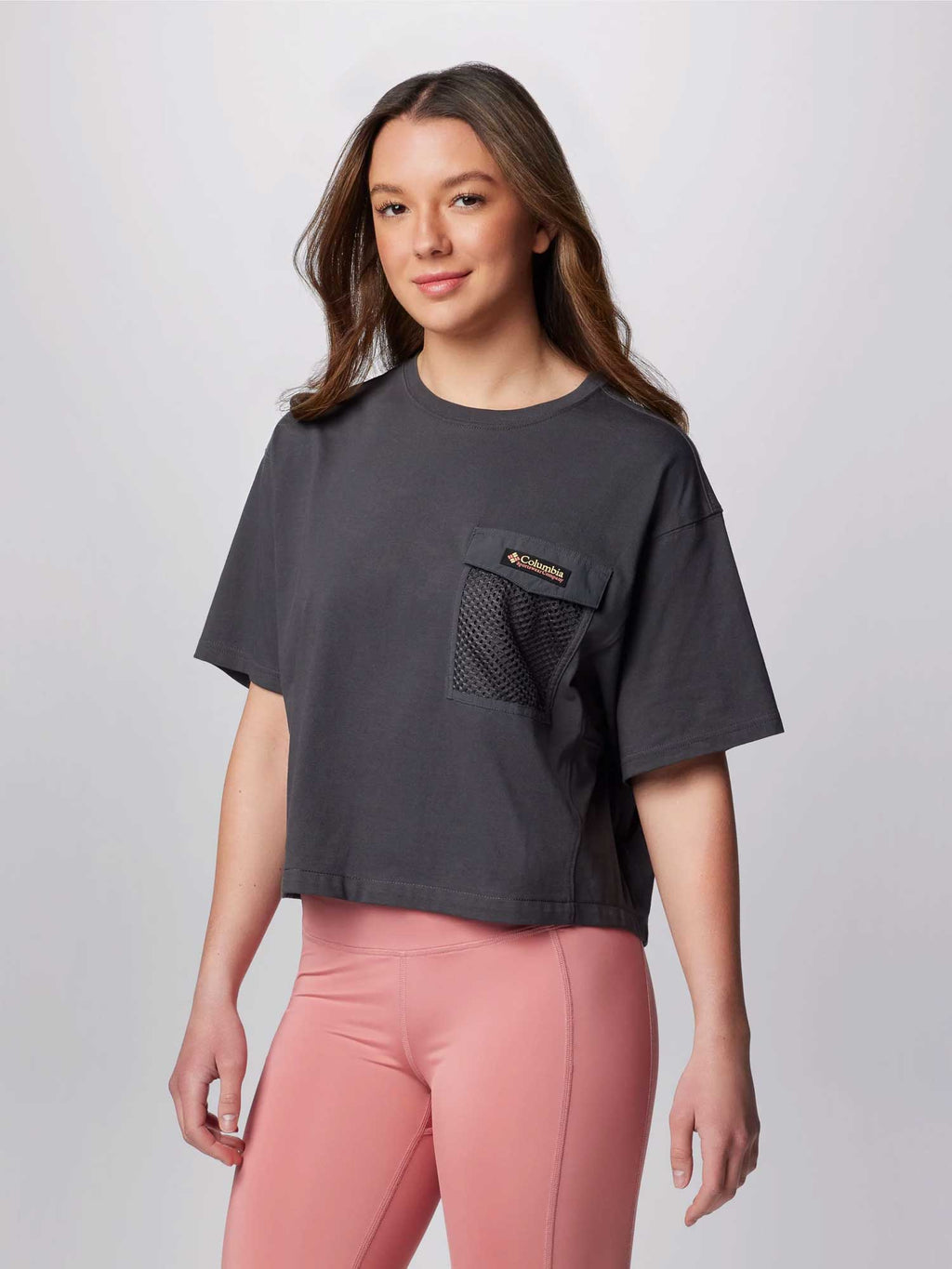 COLUMBIA Тениска Painted Peak Knit SS Cropped Top