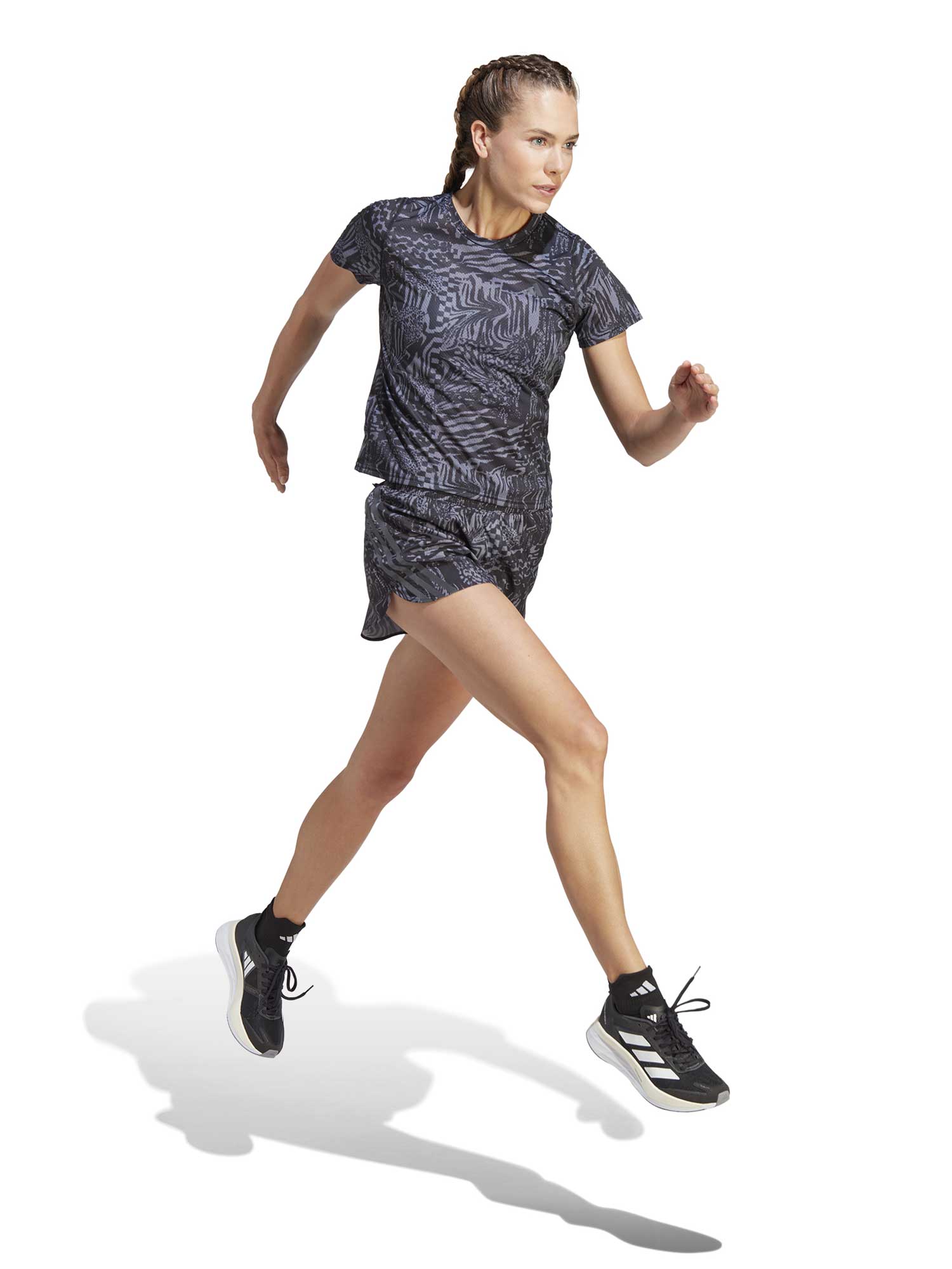 ADIDAS PERFORMANCE Тениска Run Icons 3 Bar Logo Allover Print Running