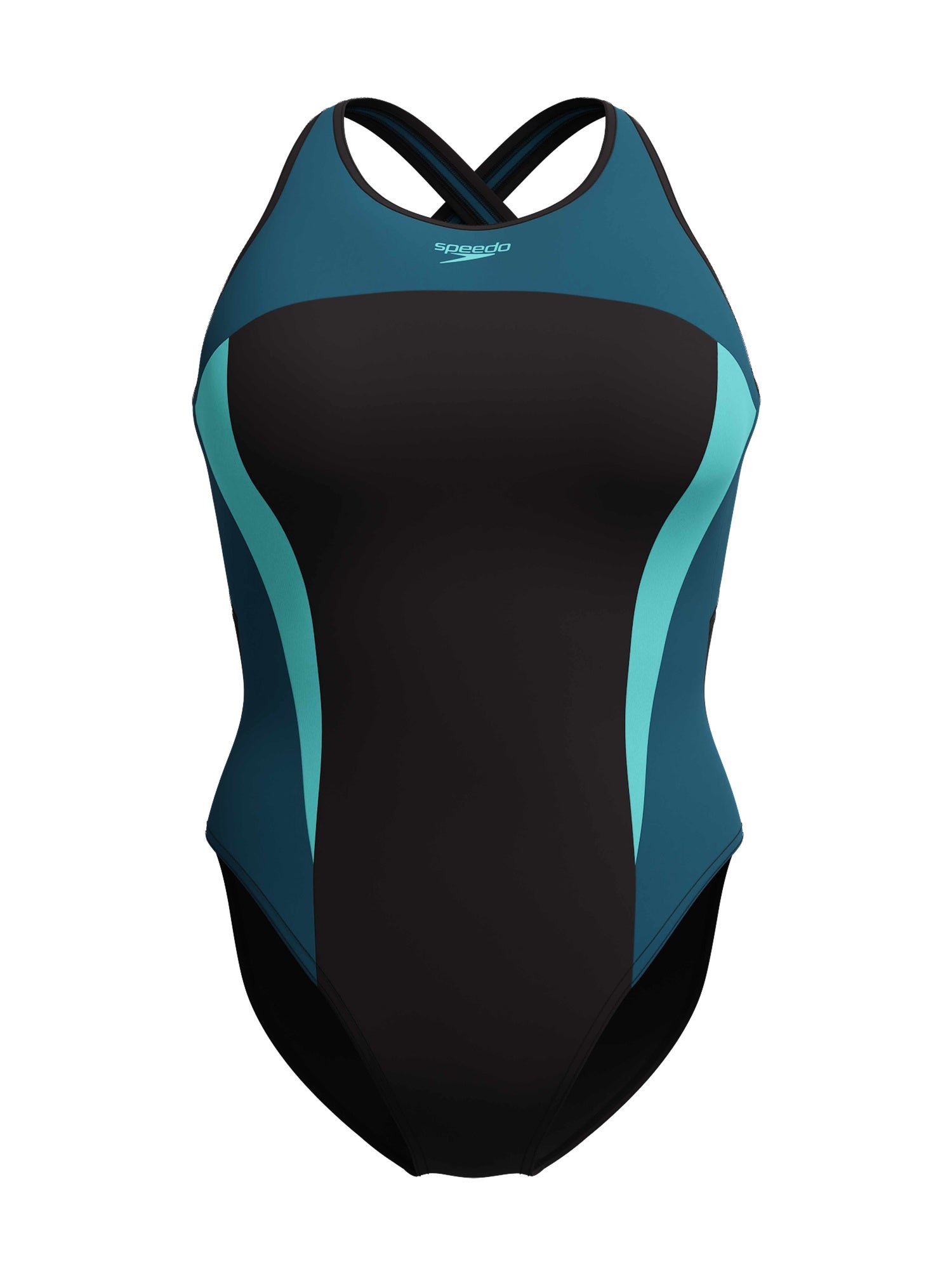SPEEDO Цял бански WOMENS HIGH NECK SPLICE CROSS BACK