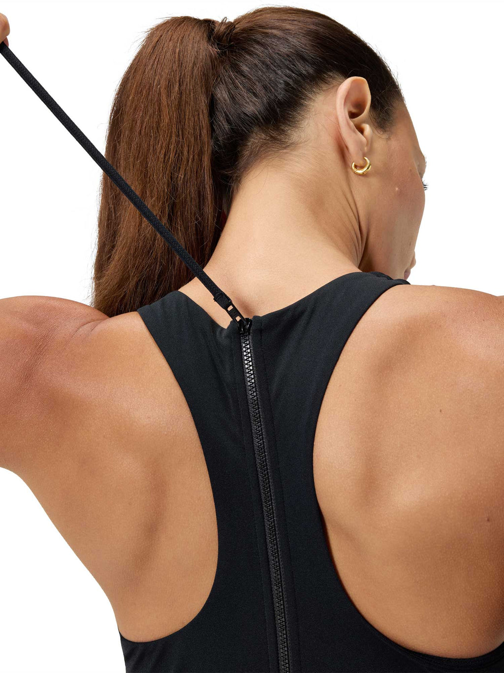 SPEEDO Цял бански WOMENS RACER ZIP WITH BUILT IN SWIM BRA