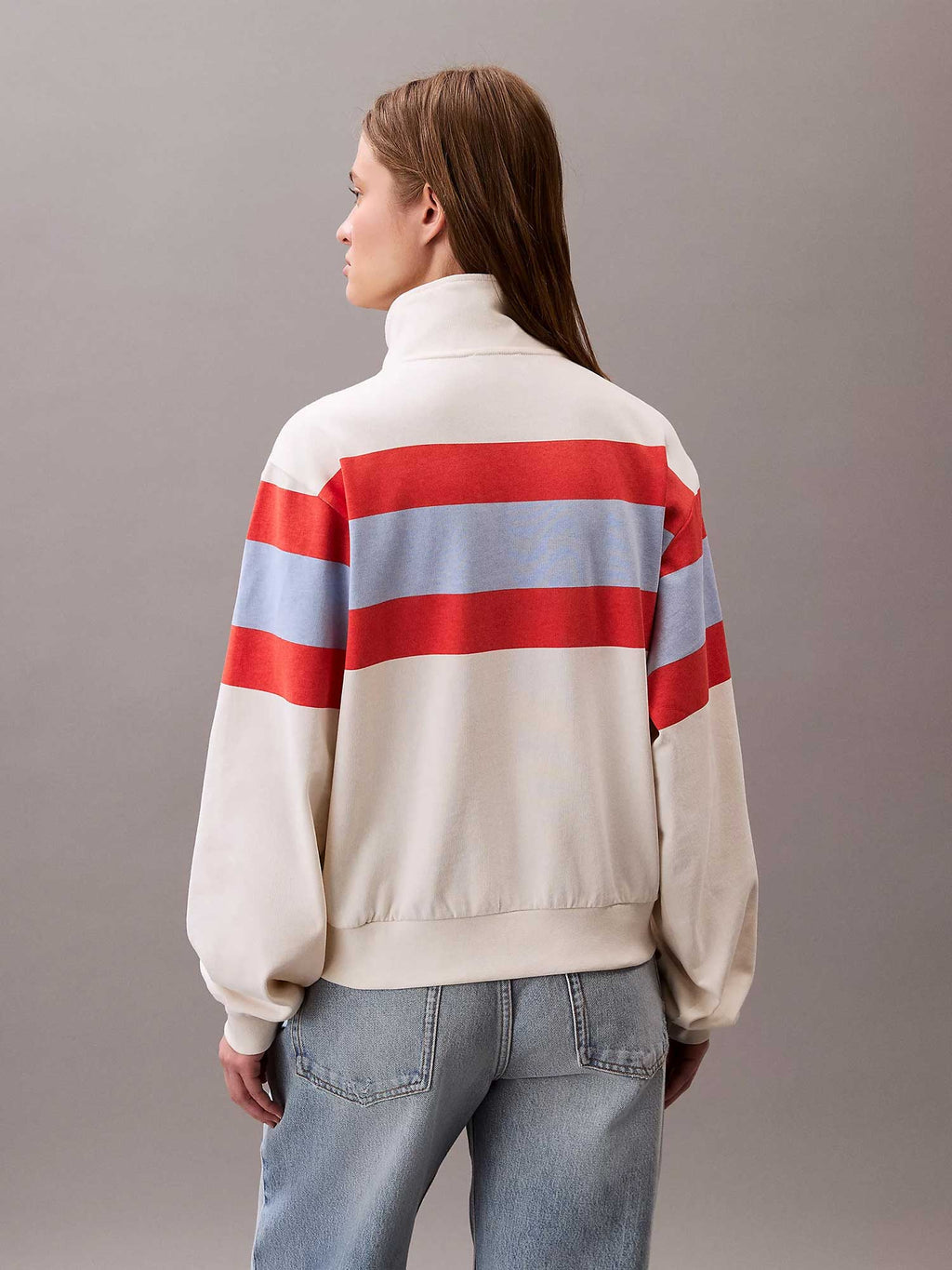 Calvin Klein Jeans Блуза RUGBY JERSEY 1/4 ZIP STRIPE TO