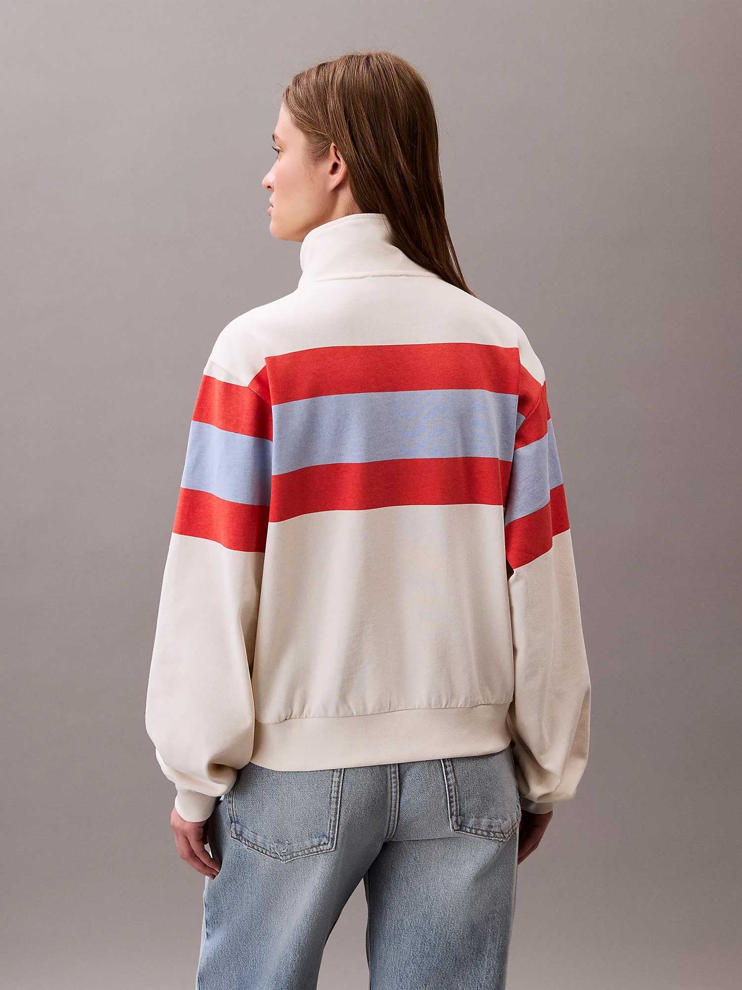 Calvin Klein Jeans Блуза RUGBY JERSEY 1/4 ZIP STRIPE TO