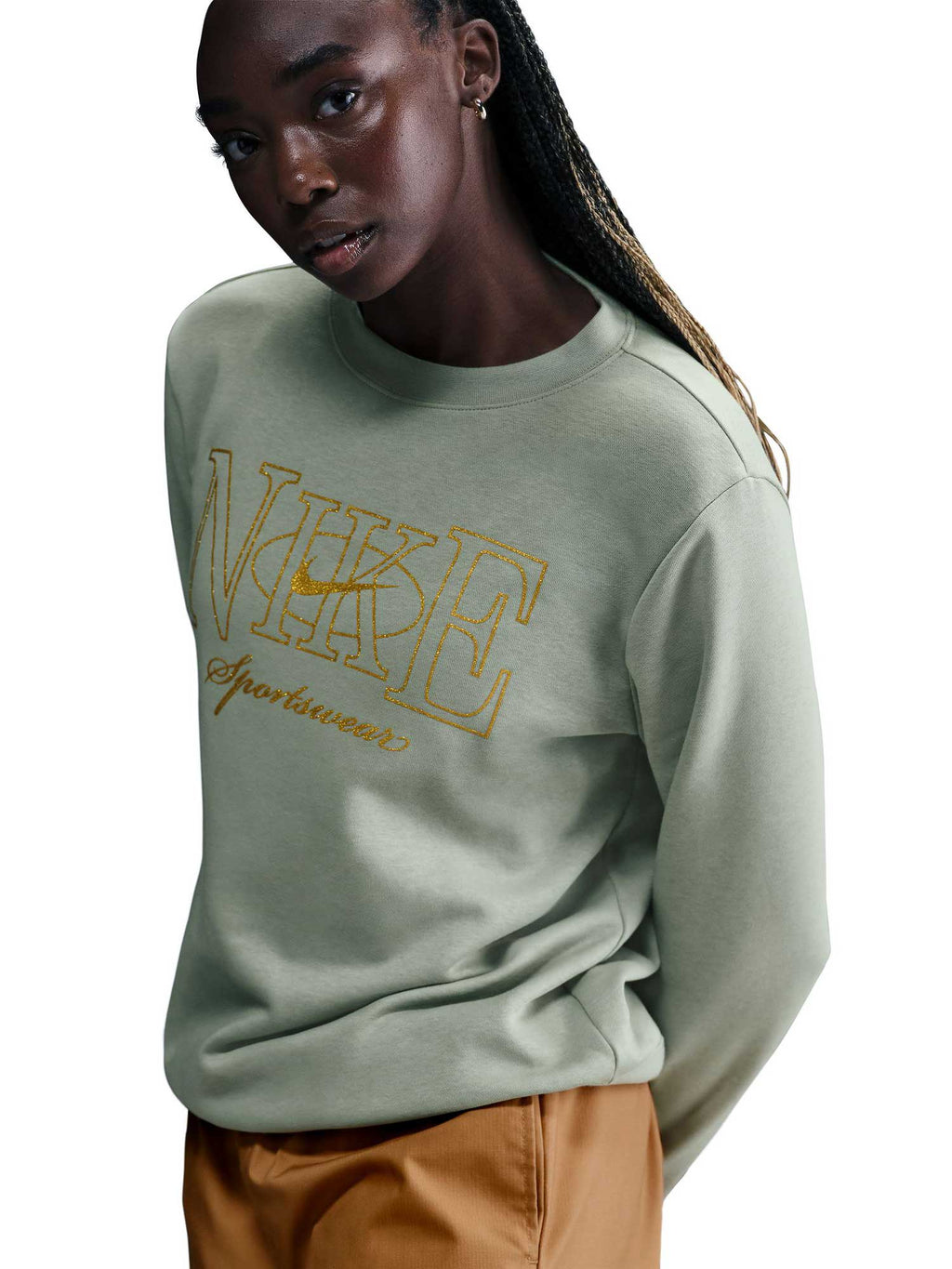NIKE Блуза W NSW CLUB PO CREW SHINE
