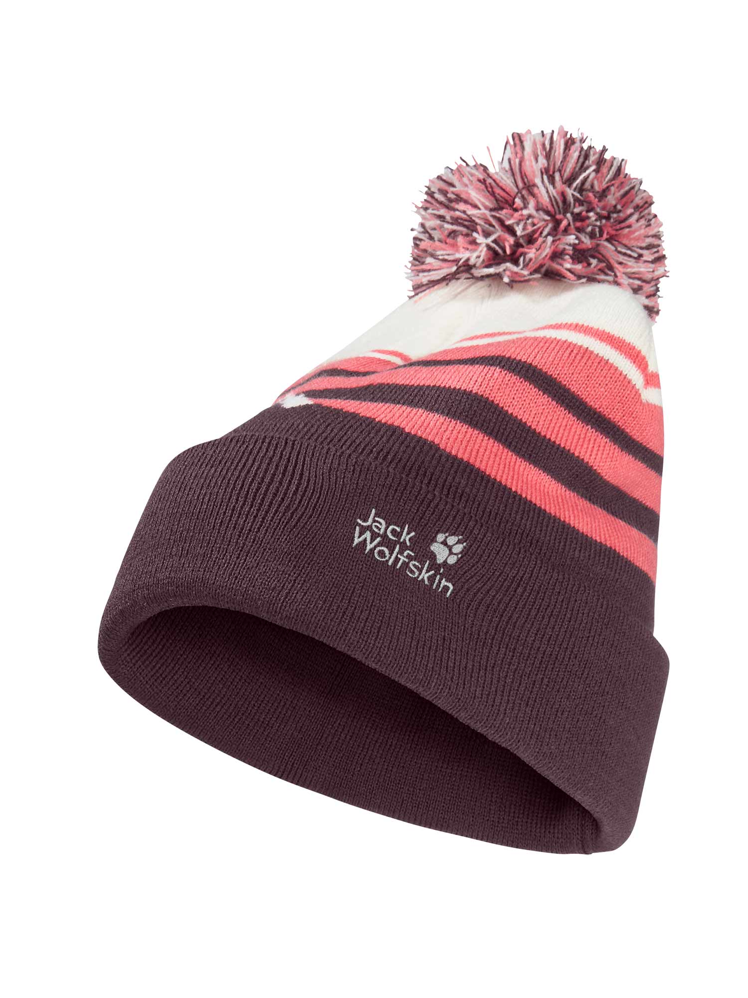 JACK WOLFSKIN Шапка STRIPY POMPOM BEANIE K