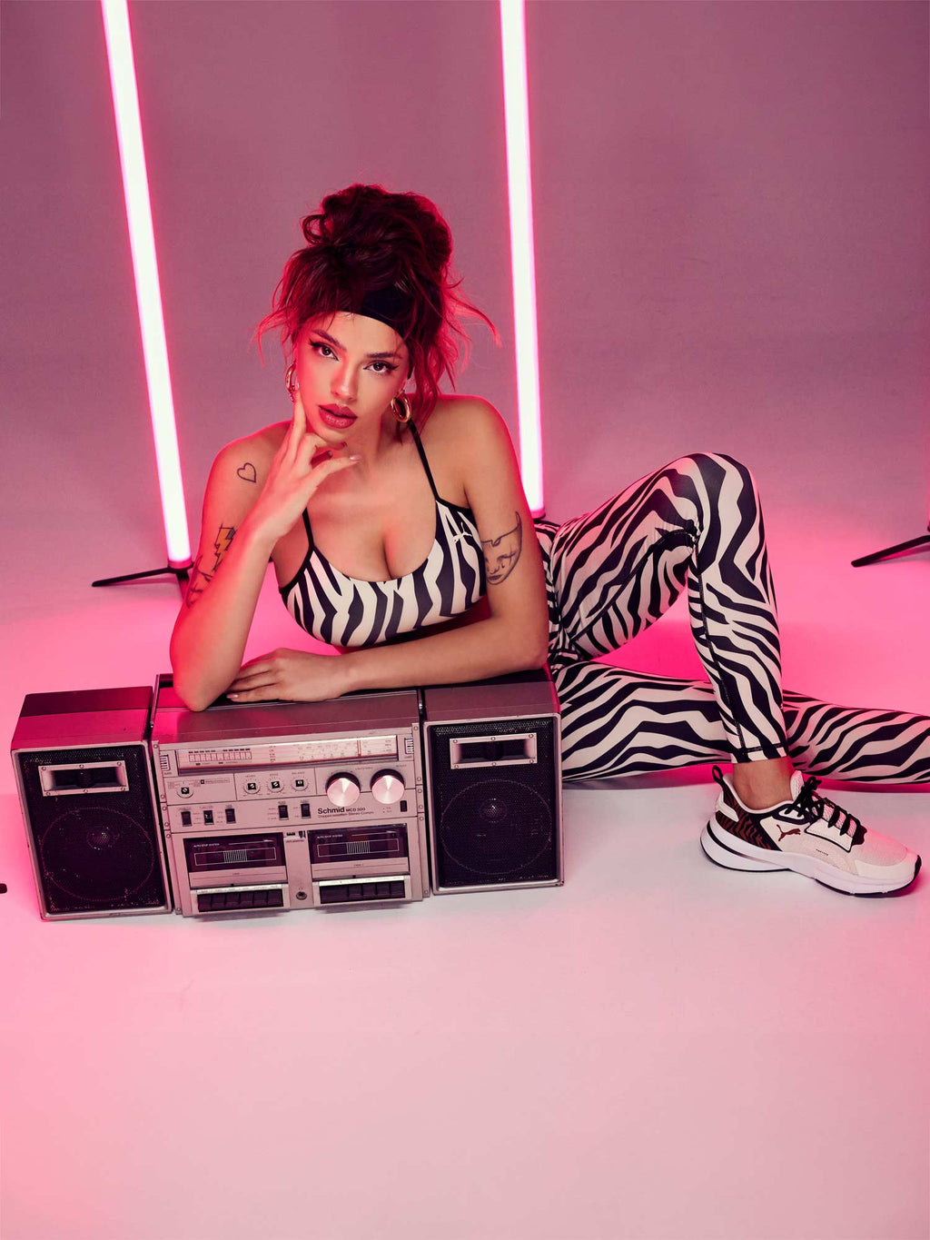 PUMA Спортен сутиен MOVE ANIMAL REMIX BRA