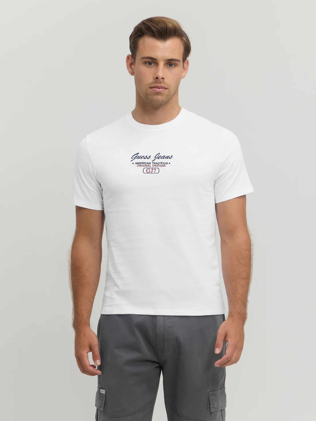 GUESS JEANS Тениска GJ SS CN SLIM SCRIPT TEE