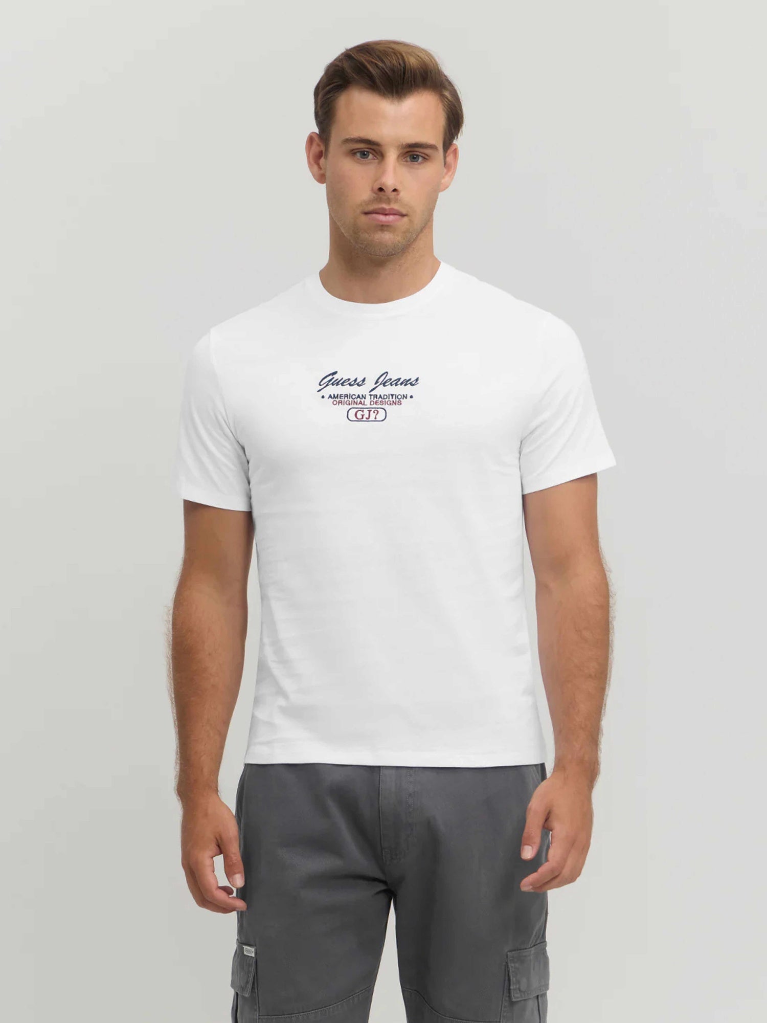 GUESS JEANS Тениска GJ SS CN SLIM SCRIPT TEE