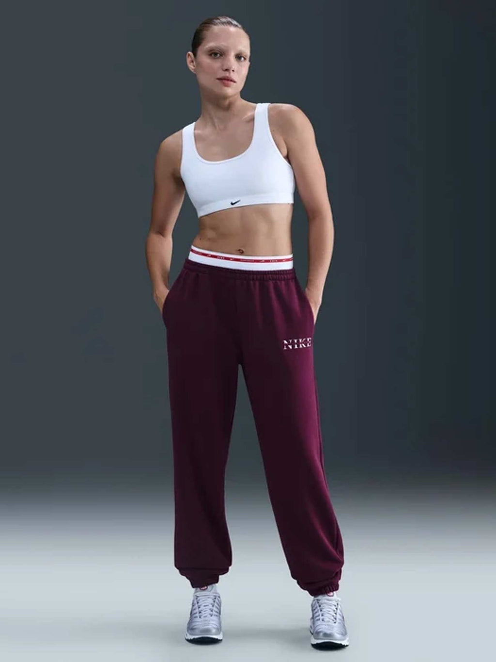 NIKE Спортно долнище W NSW PHNX FLC HR PANT GLS