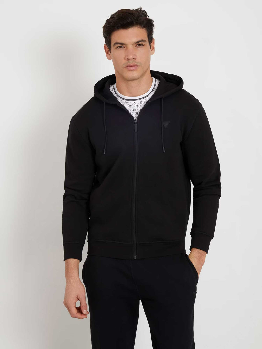 GUESS Суитшърт ALDWIN ZIP HOODED SWEATSHIRT