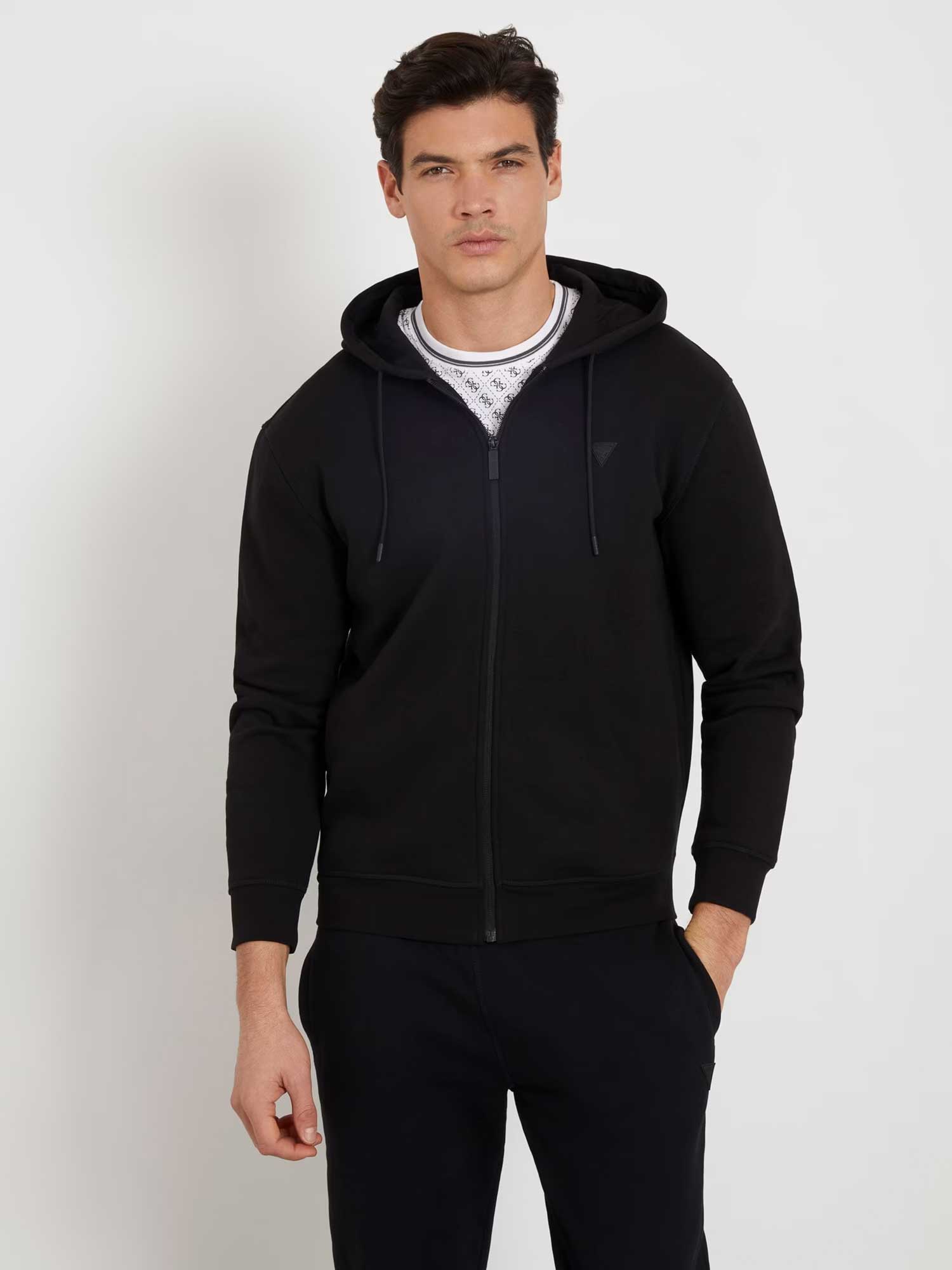 GUESS Суитшърт ALDWIN ZIP HOODED SWEATSHIRT