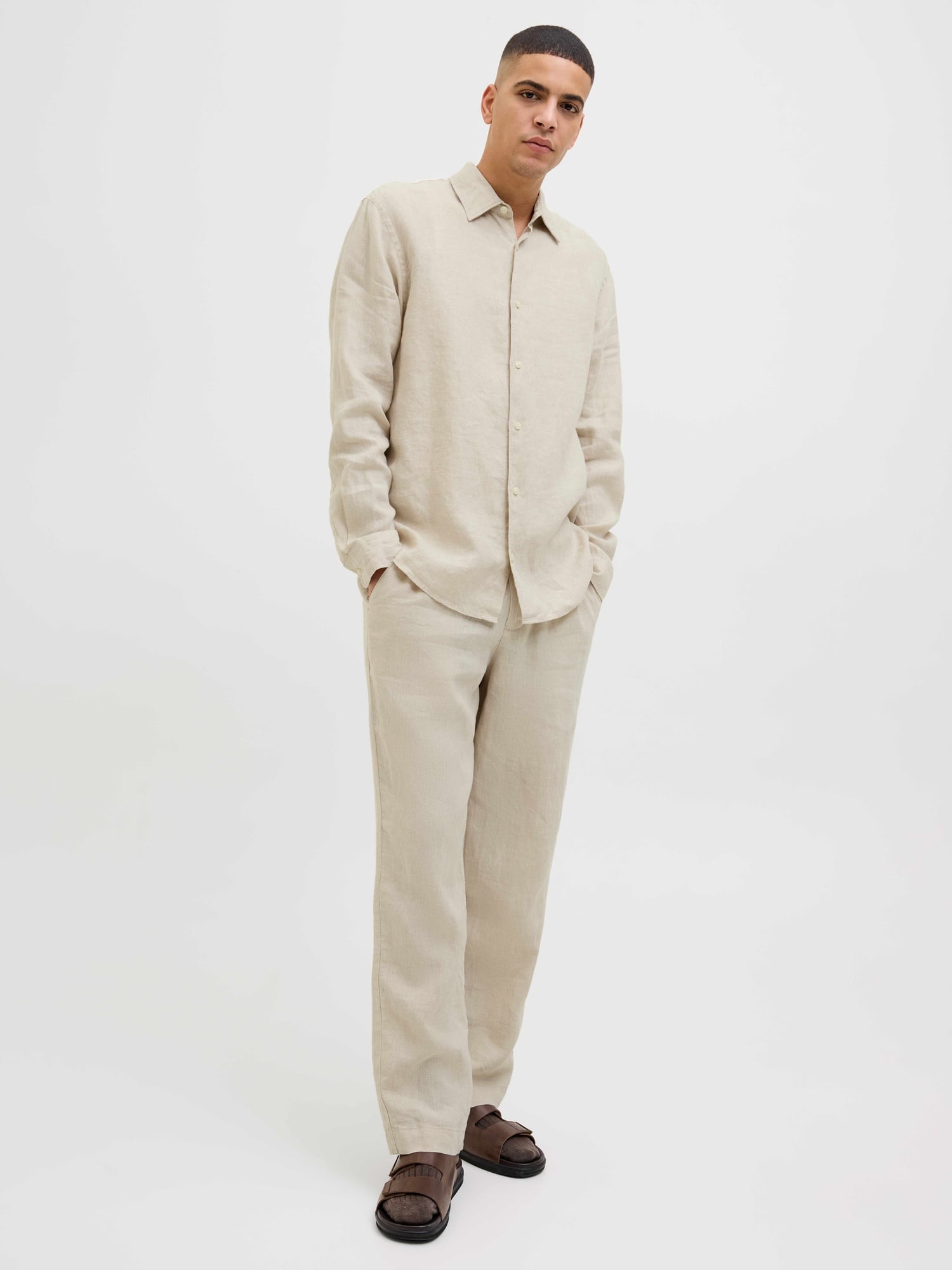 JACK & JONES Риза JPRCCLAWRENCE LINEN L/S SHIRT SN