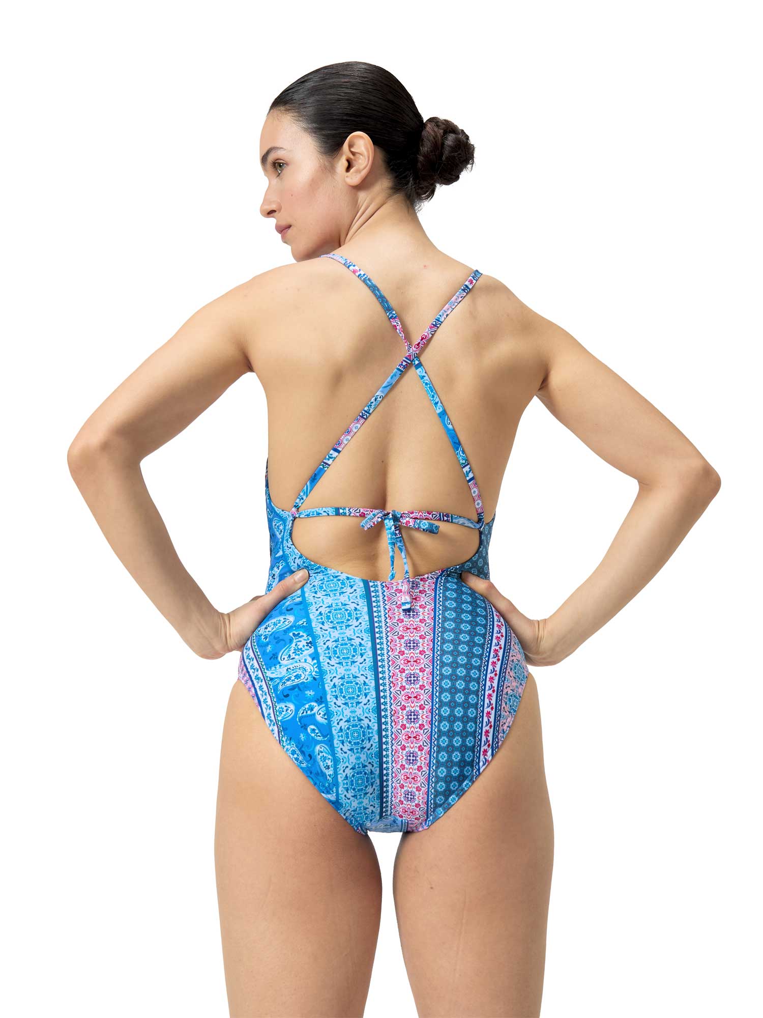 SPEEDO Цял бански WOMENS PRINTED CUT OUT