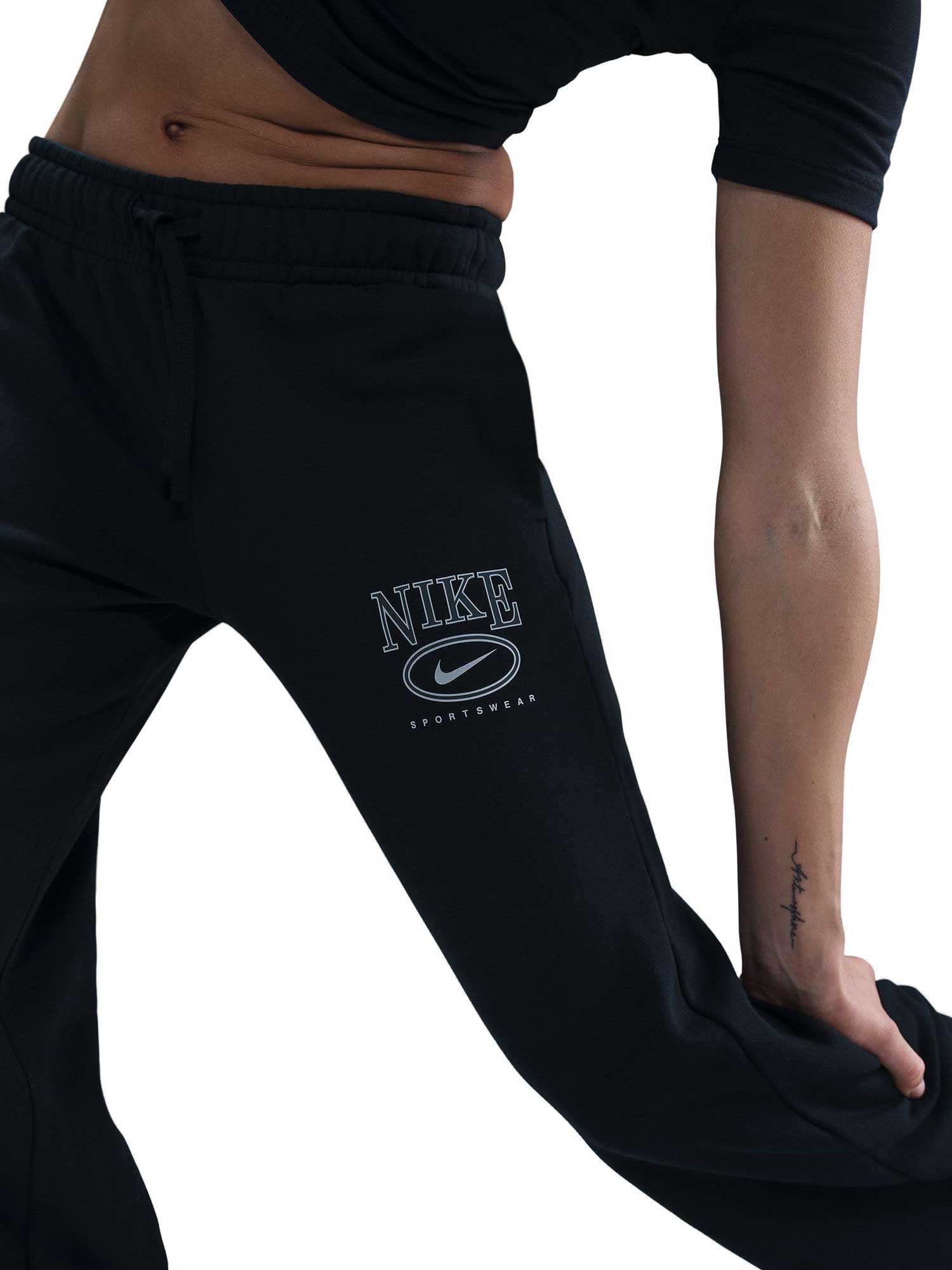 NIKE Спортно долнище W NSW CLUB FLC MR GX WIDE PNT