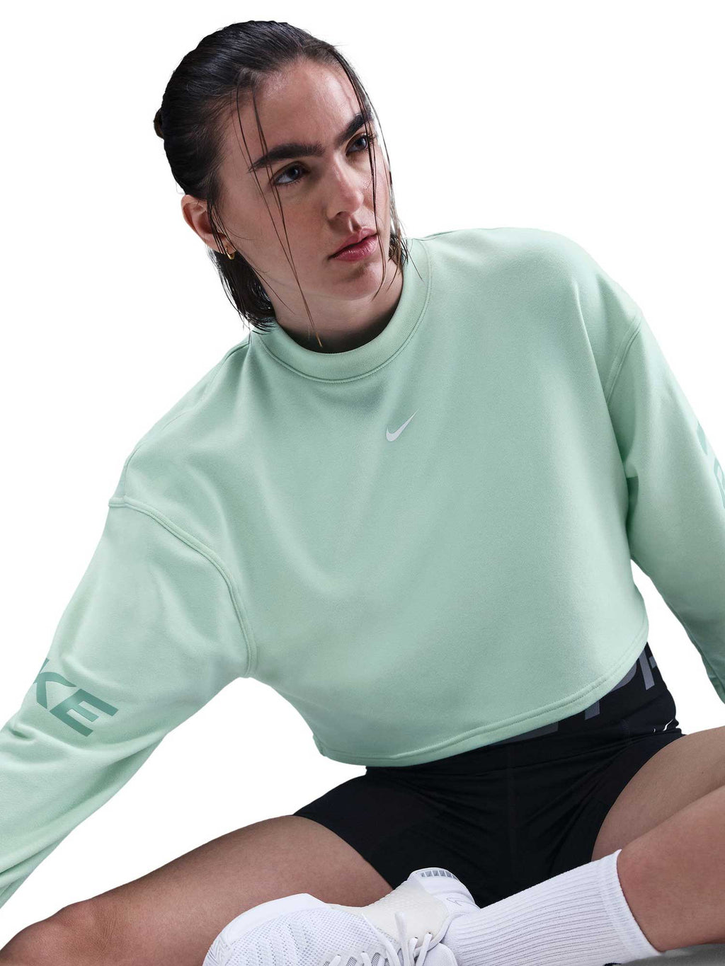 NIKE Блуза W NP DF FLC CREW TT GRX