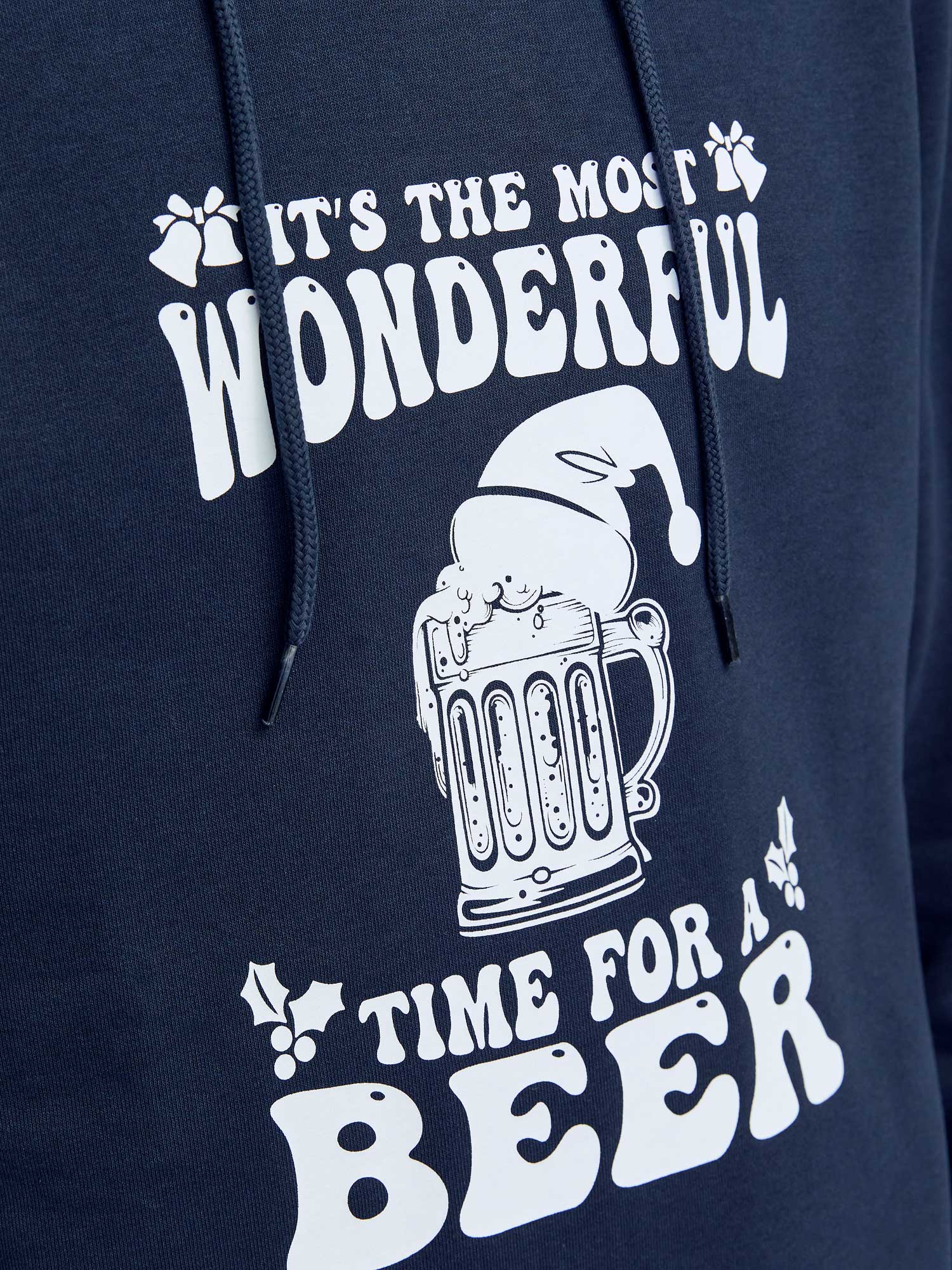 JACK & JONES Суитшърт JJXMAS ONE COLOR FUNNY SWEAT HOOD