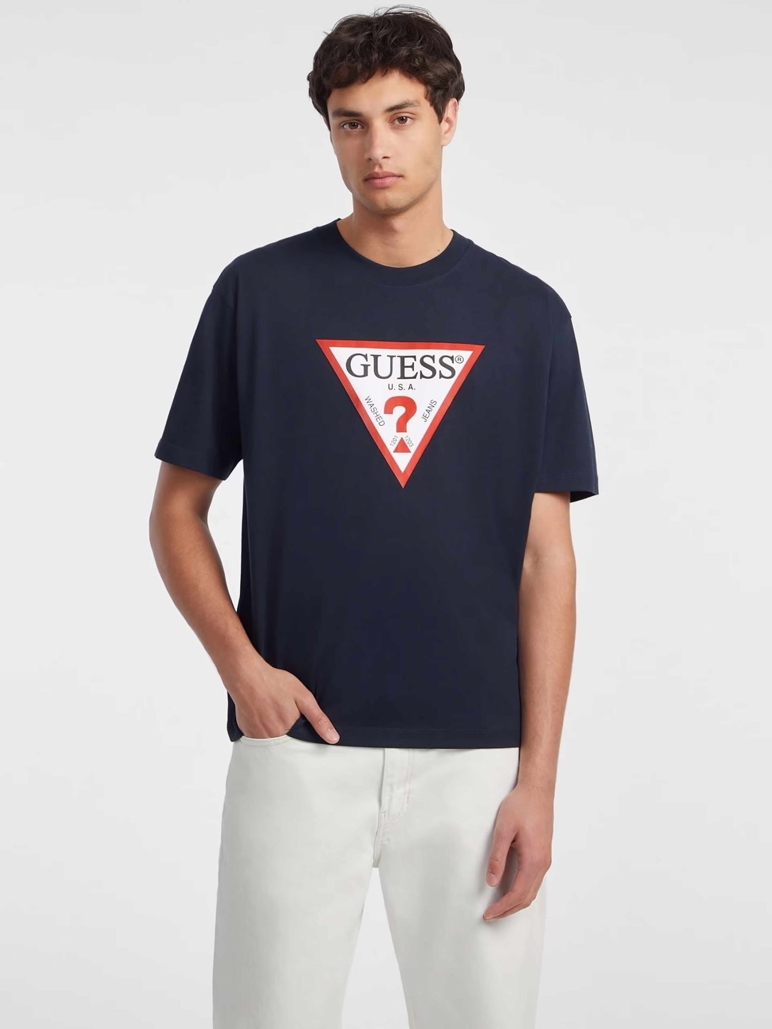 GUESS JEANS Тениска GJ SS CN OS ICONIC TEE