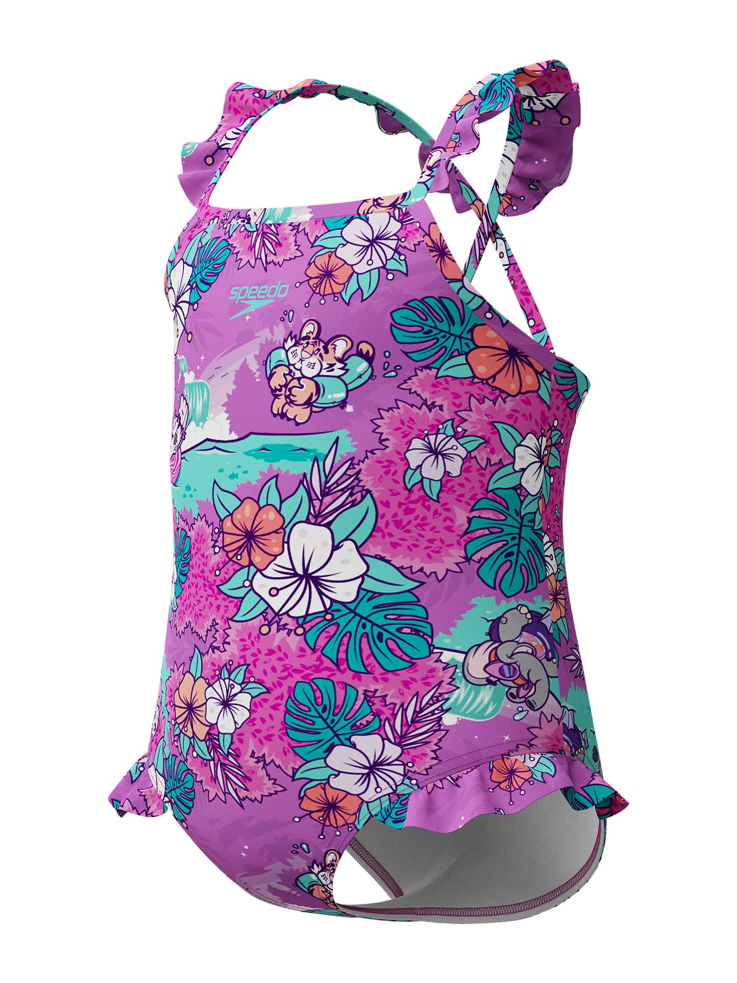 SPEEDO Цял бански GIRLS LEARN TO SWIM PRINTED FRILL