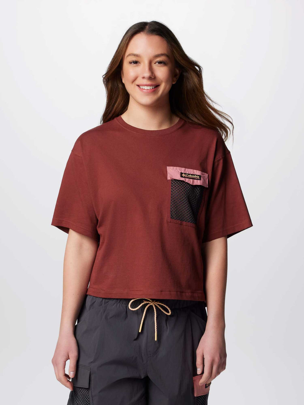 COLUMBIA Тениска Painted Peak Knit SS Cropped Top