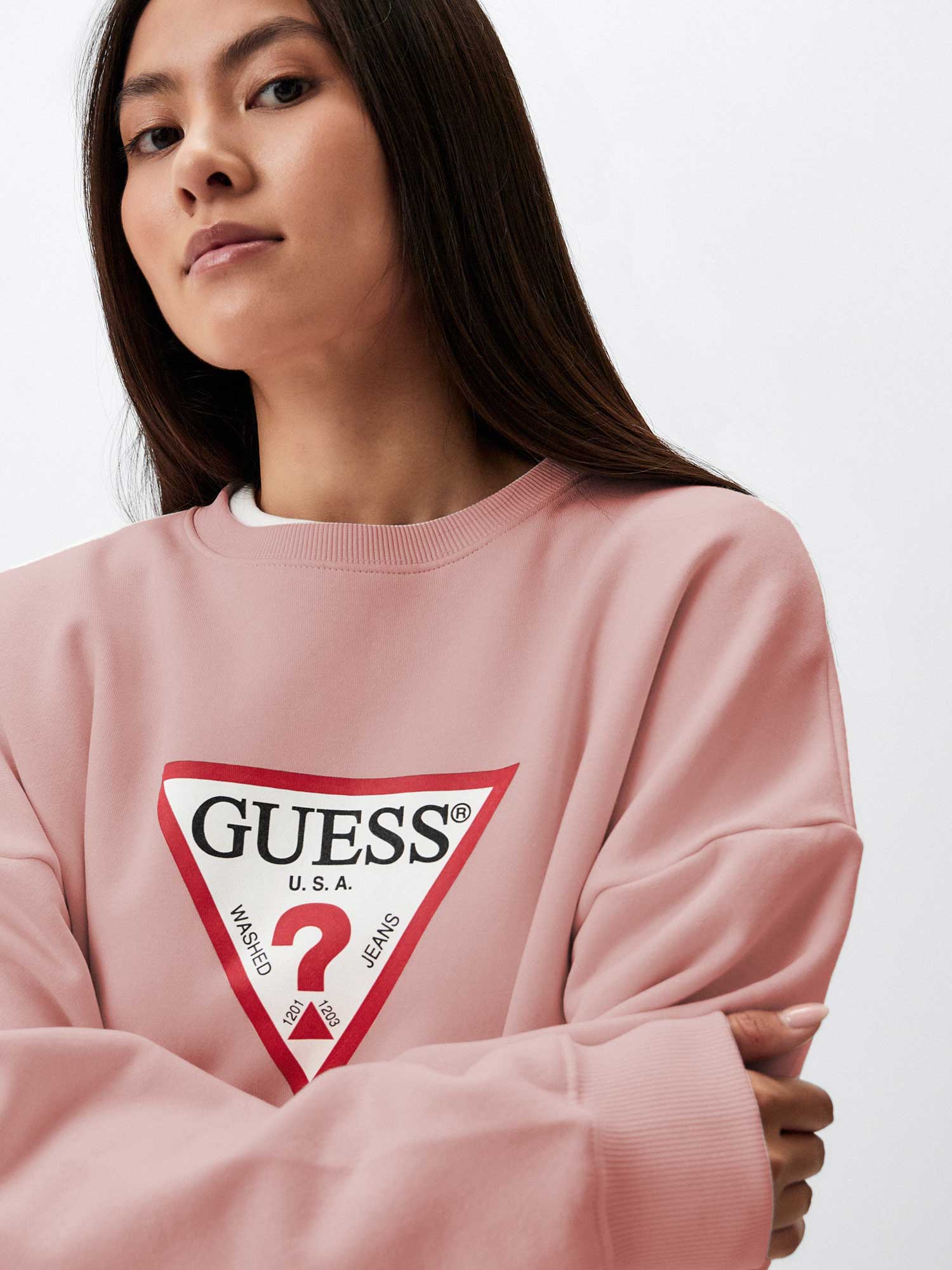 GUESS JEANS Блуза GJ CN OS ICONIC TRIANGLE SWEAT