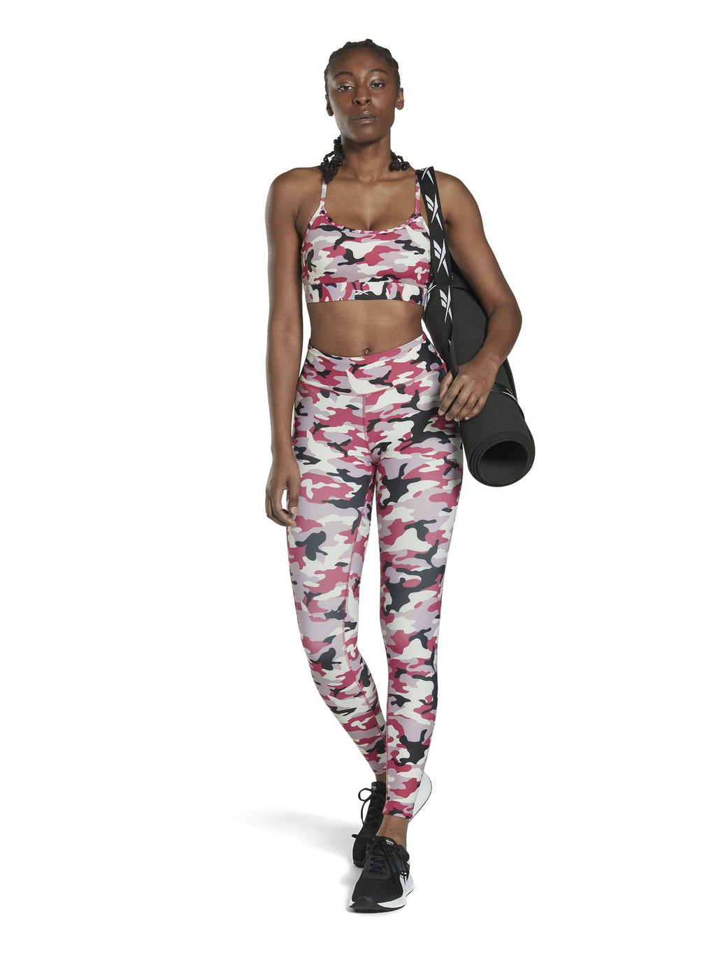 REEBOK Спортен сутиен Lux Skinny Strap Camo Print Sports