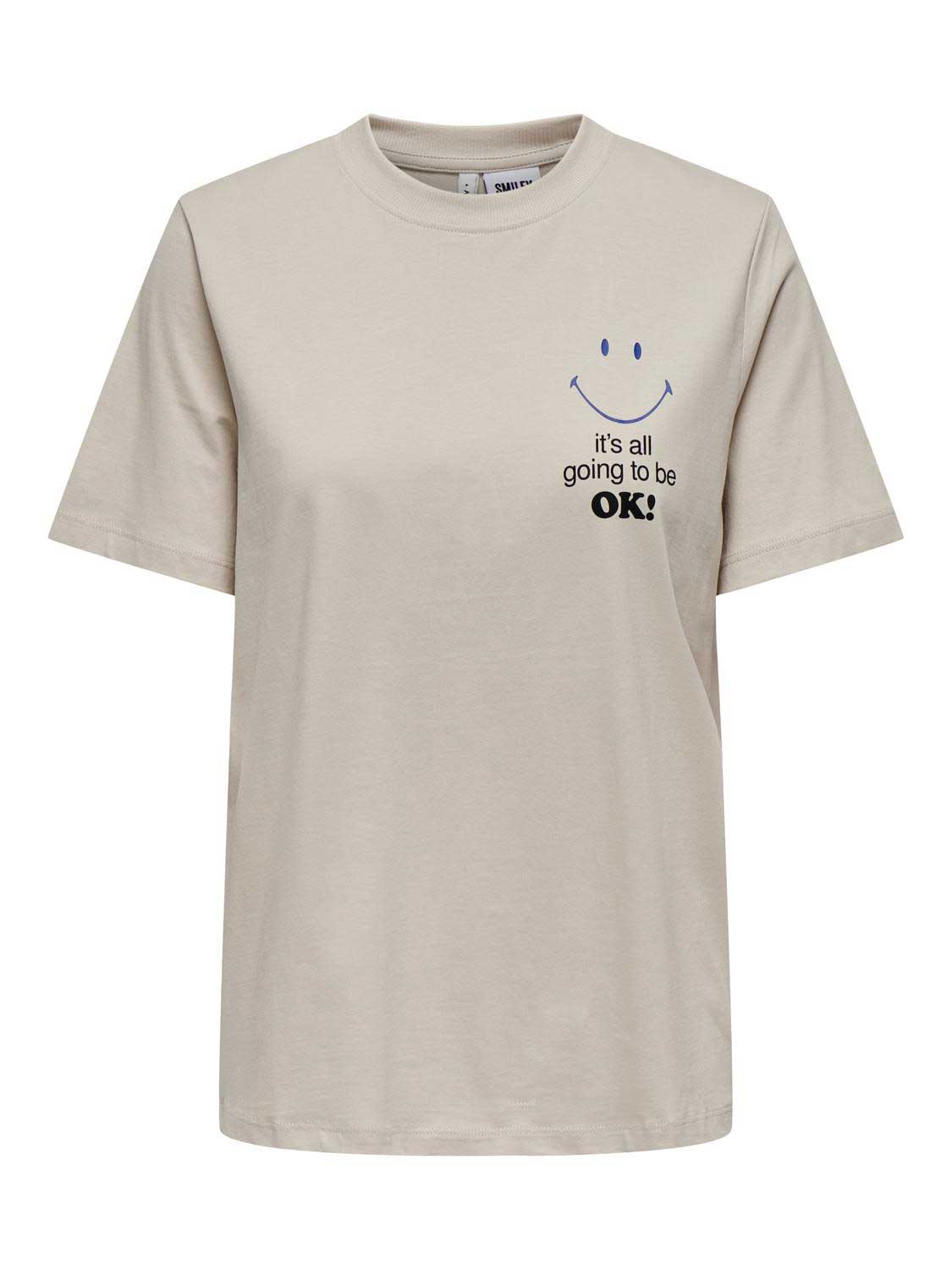 ONLY Тениска ONLSMILEY LIFE S/S O-NECK TOP BOX JRS