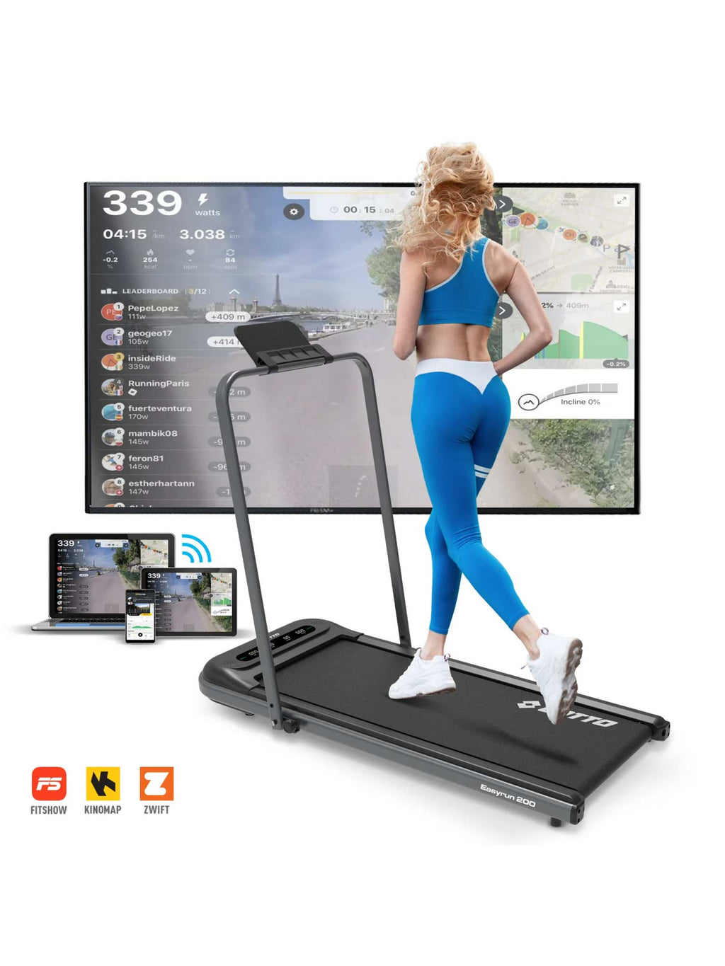 LOTTO FITNESS Smart Бягаща пътека EASYRUN 200 10 км / 1.00 HP