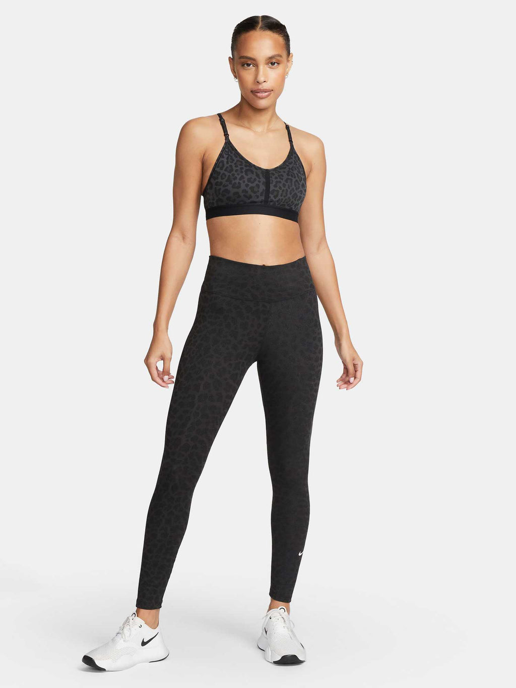 NIKE Спортен сутиен W DF INDY V-NECK LPRD BRA