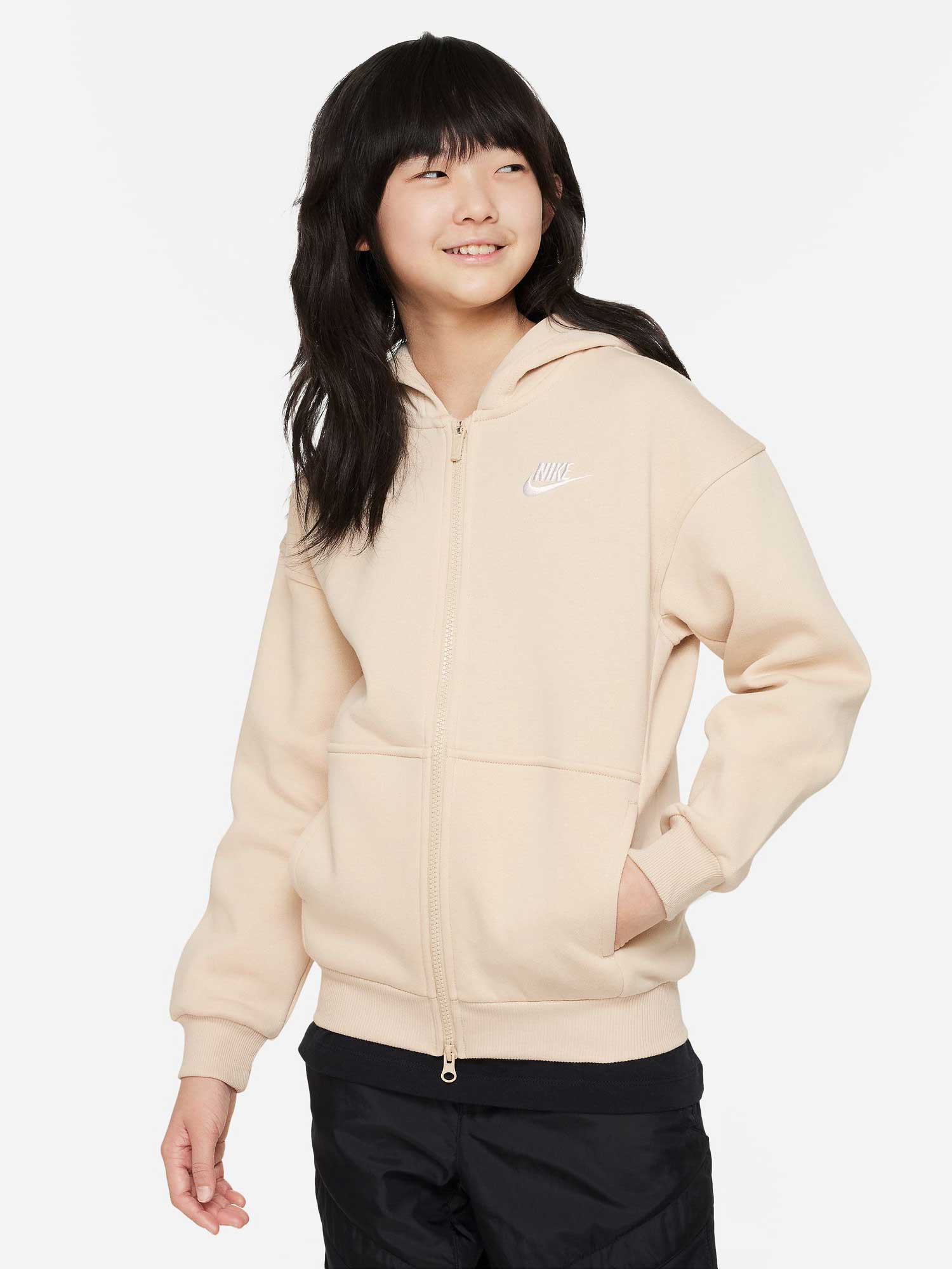NIKE Суитшърт G NSW CLUB FLC OVRSZD FZ LBR