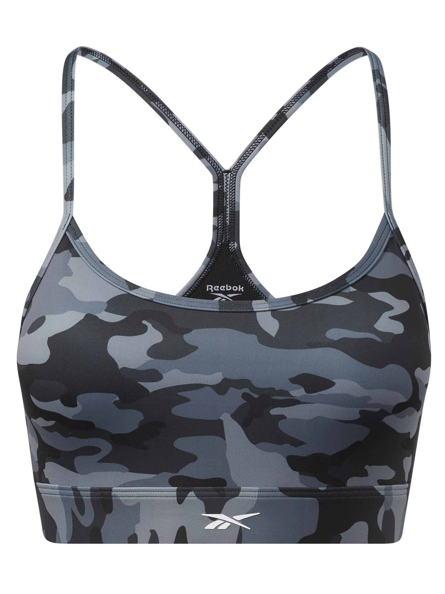 REEBOK Спортен сутиен Lux Skinny Strap Camo Print Sports