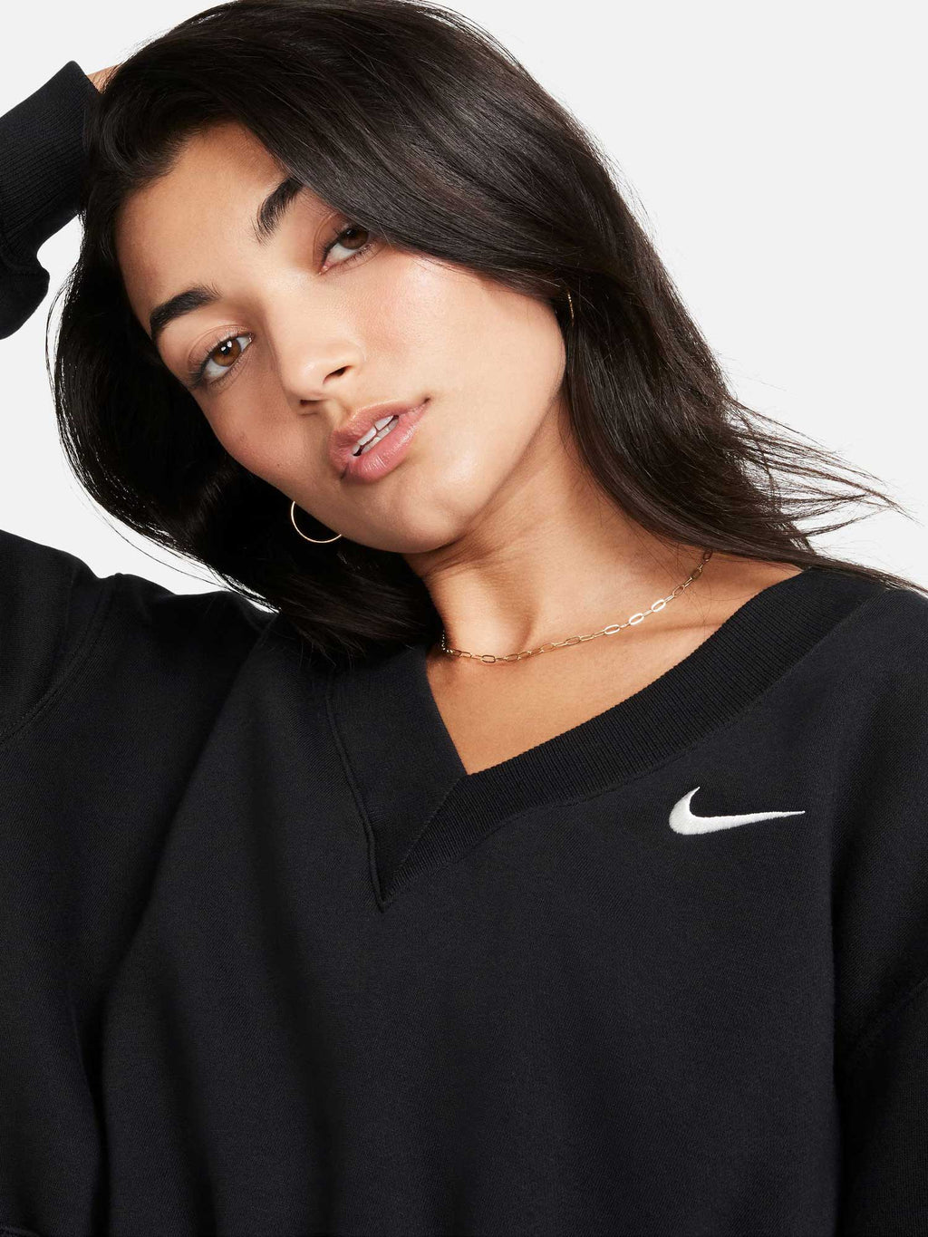 NIKE Блуза W NSW PHNX FLC CROP VNECK