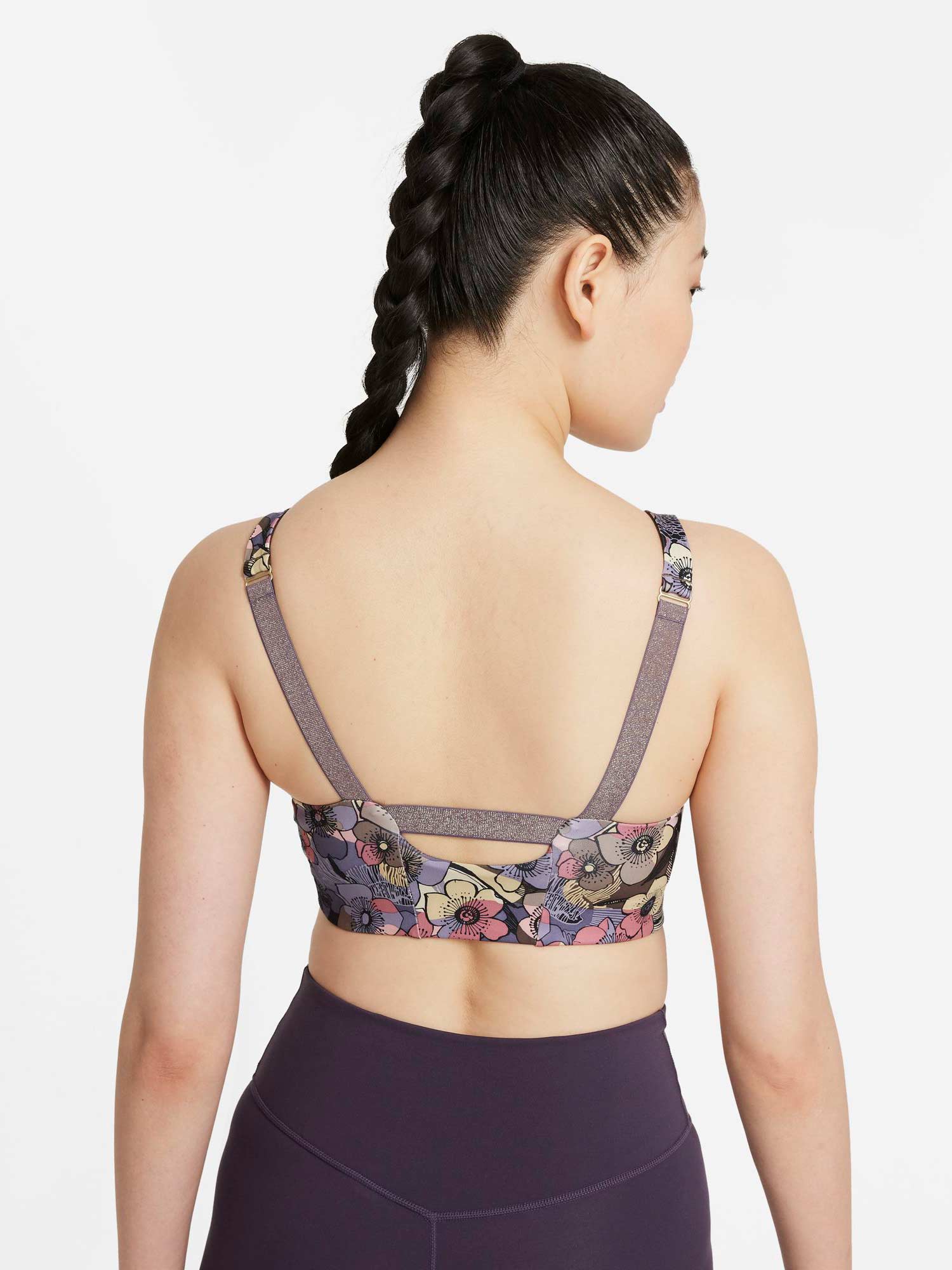 NIKE Спортен сутиен SWSH FEMME AOP