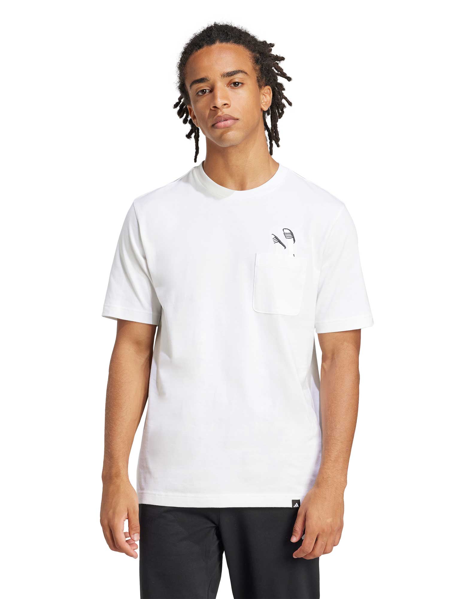 ADIDAS SPORTSWEAR Тениска Lounge Slides Graphic Pocket T-Shirt