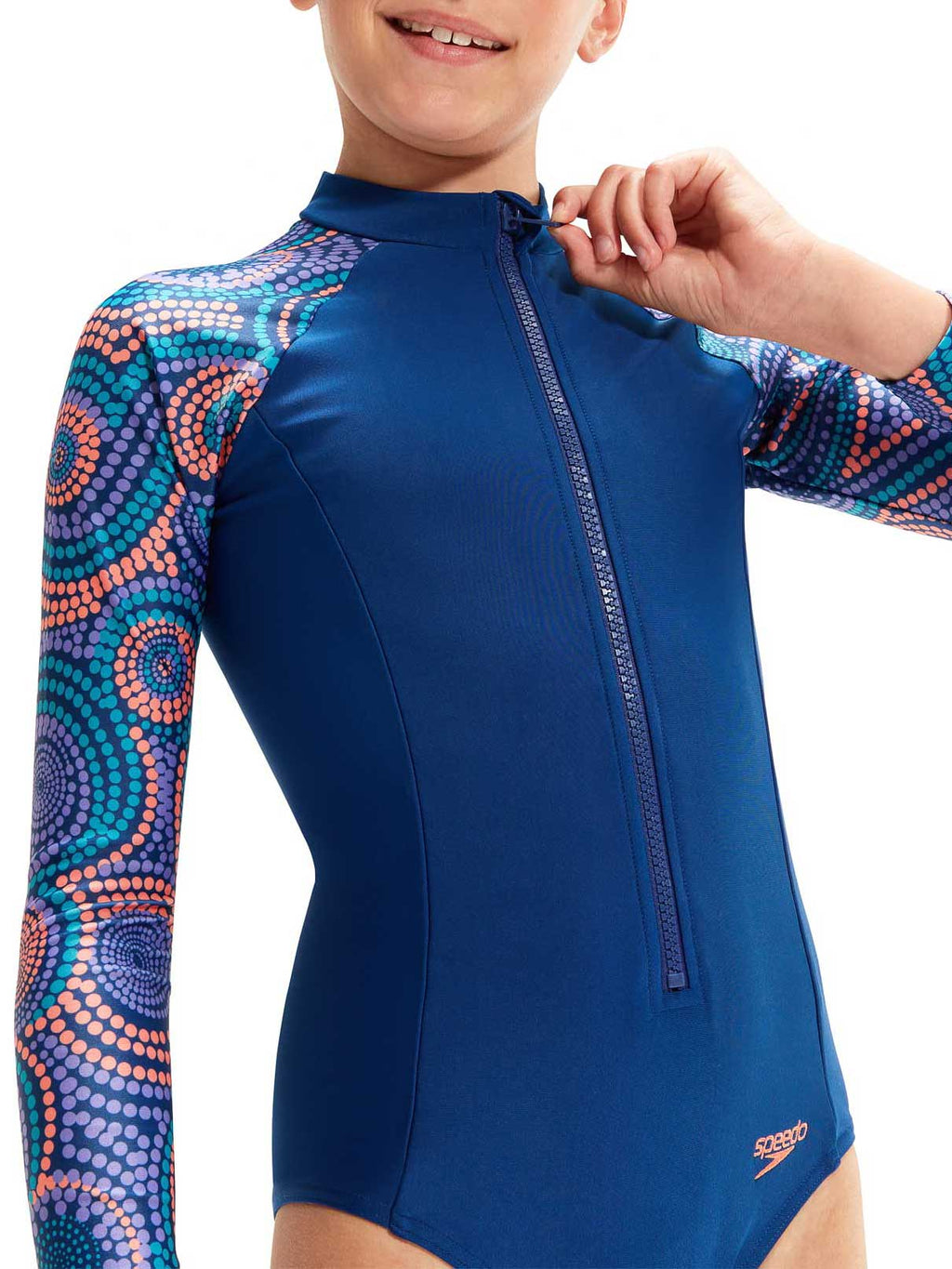 SPEEDO Цял бански GIRLS LONG SLEEVE SWIMSUIT