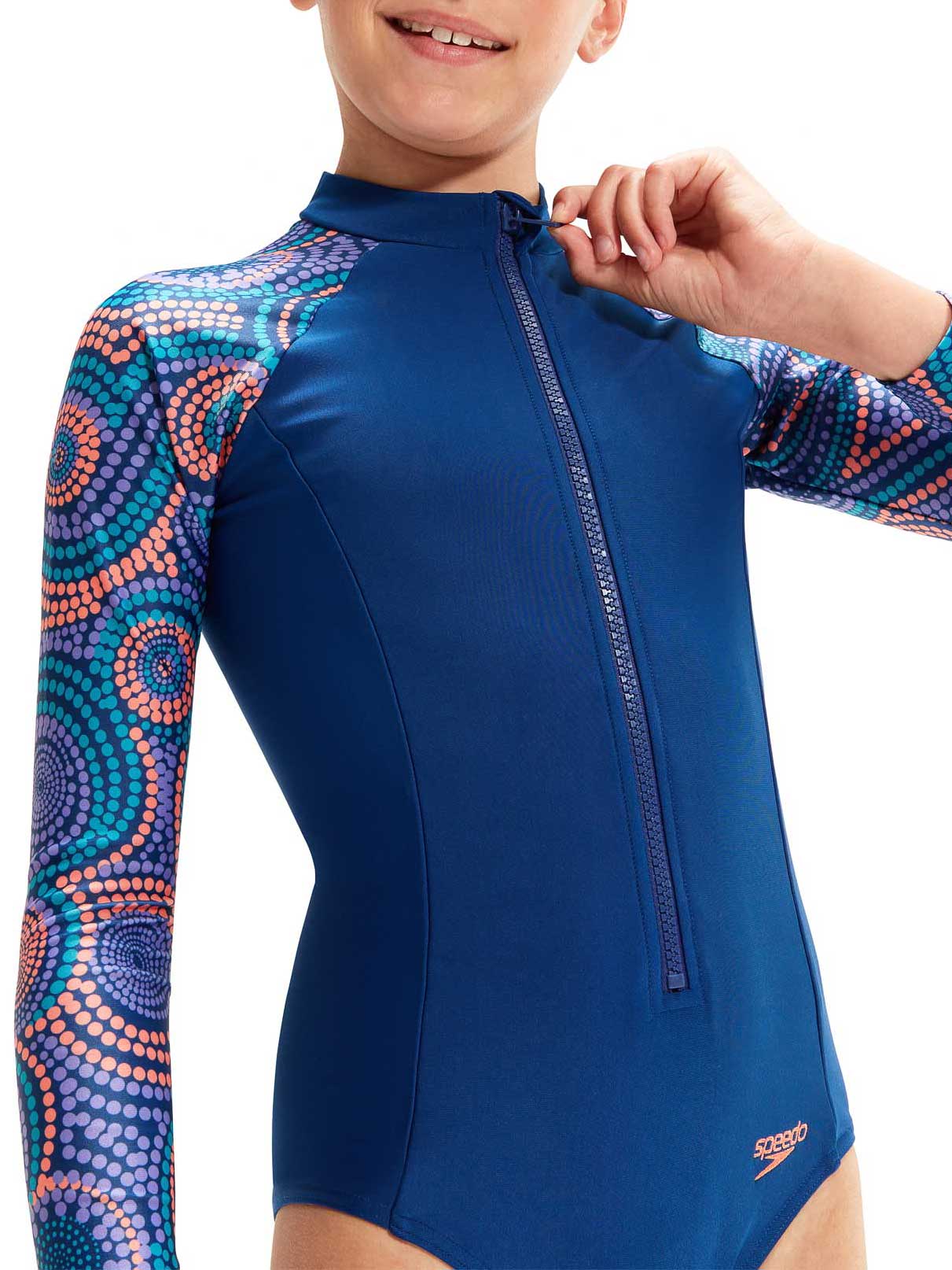SPEEDO Цял бански GIRLS LONG SLEEVE SWIMSUIT
