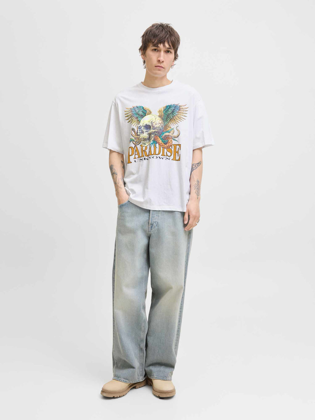 JACK & JONES Тениска JOREAGLEROCK GALLERY TEE SS CREW NECK TG