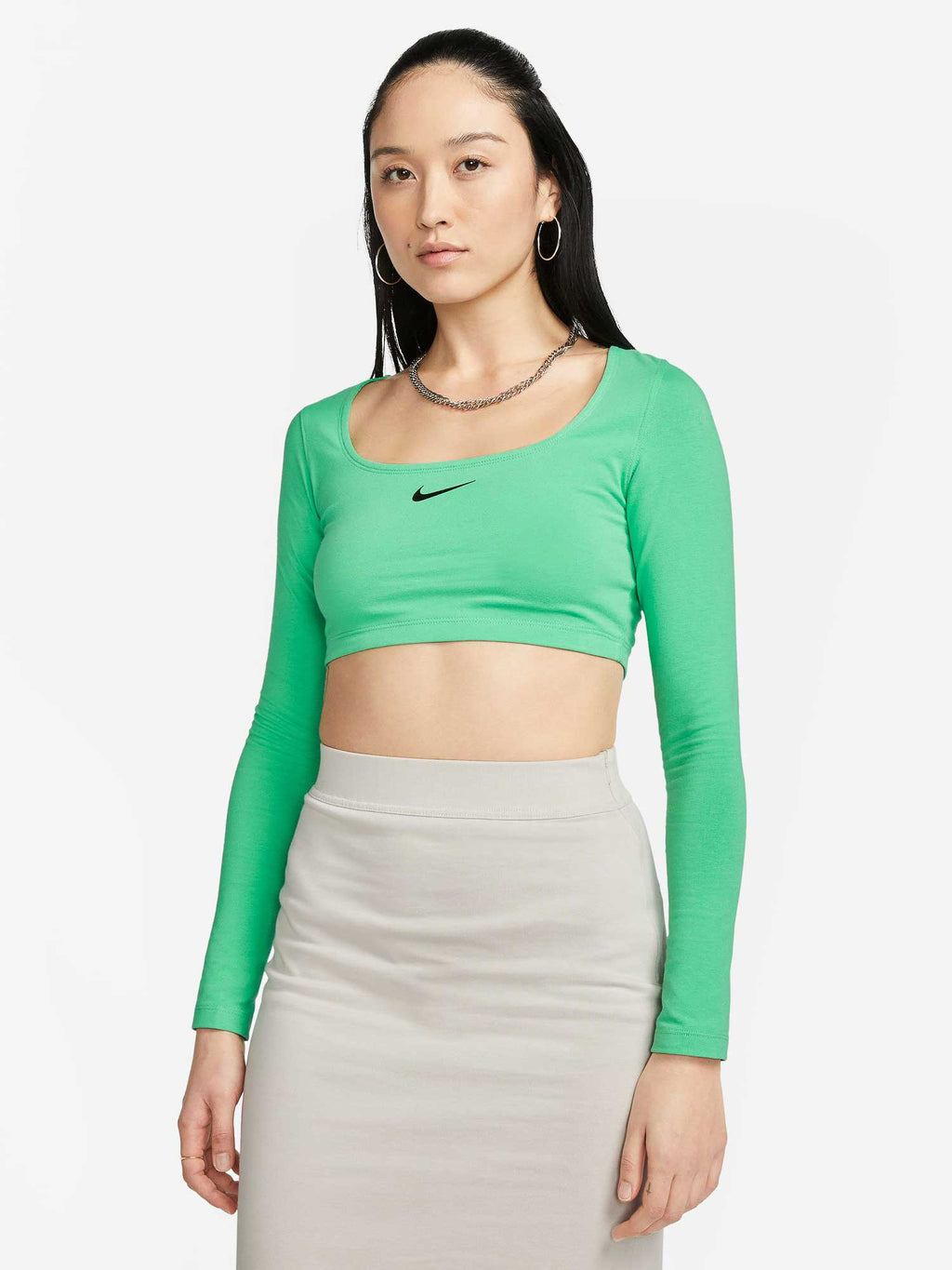NIKE Блуза W LS CROP TOP SW