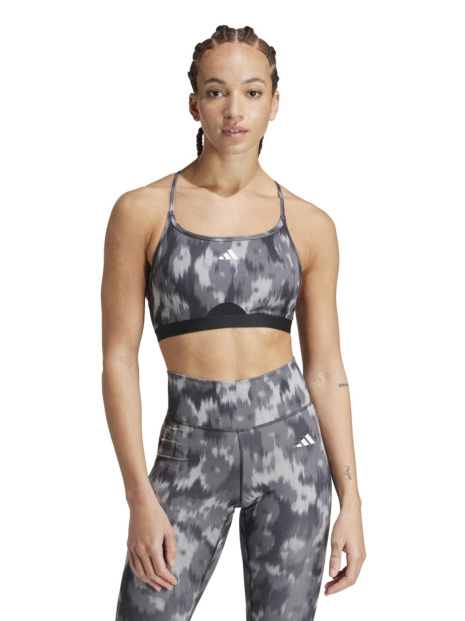 ADIDAS PERFORMANCE Спортен сутиен Aeroreact TR ES Light Support AOP