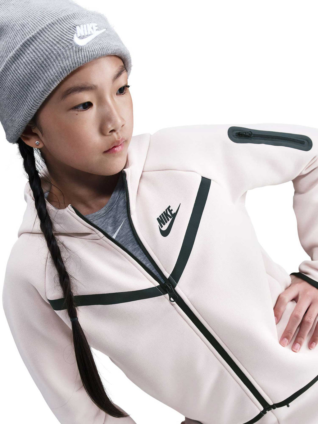 NIKE Суитшърт G NSW TCH FLC HD FZ LS - PD
