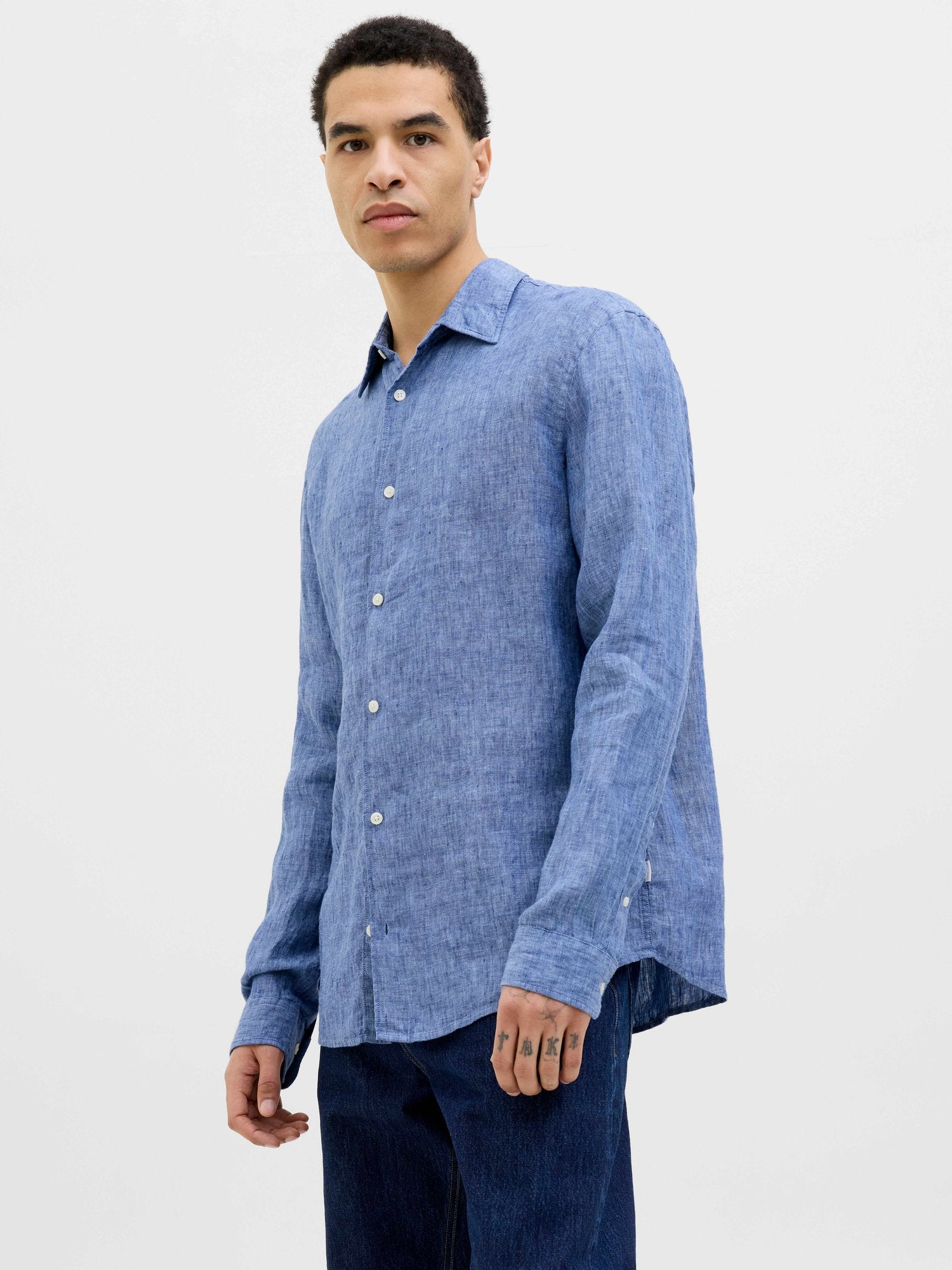 JACK & JONES Риза JPRCCLAWRENCE LINEN L/S SHIRT SN