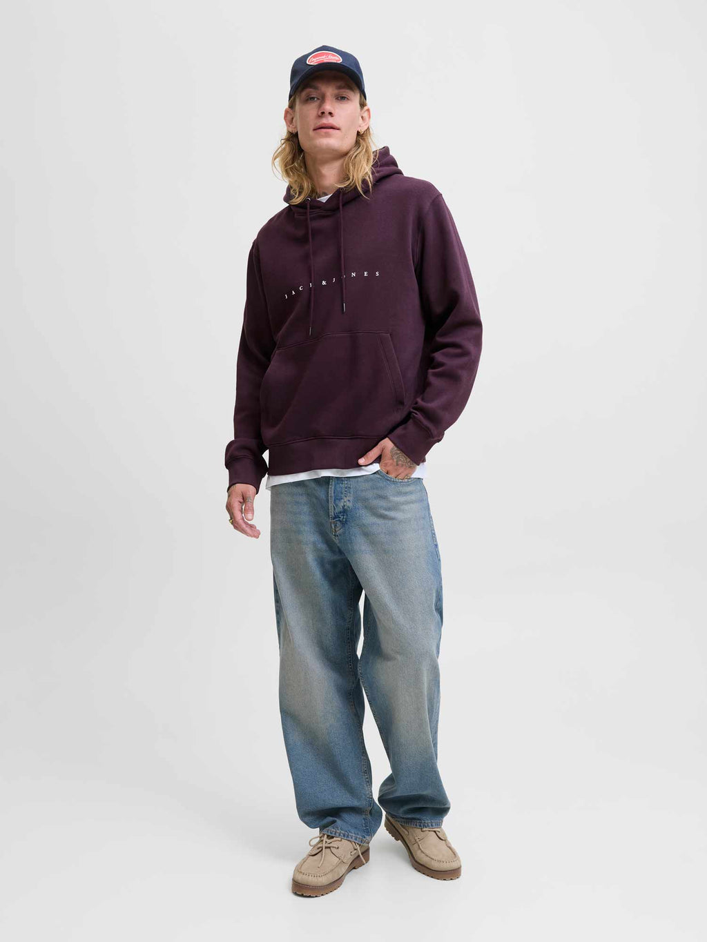 JACK & JONES Суитшърт JJESTAR JJ SWEAT HOOD NOOS