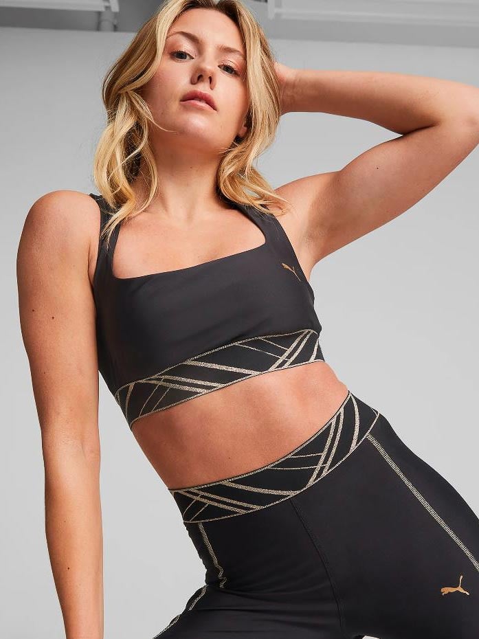 PUMA Спортен сутиен Mid Impact Deco Glam