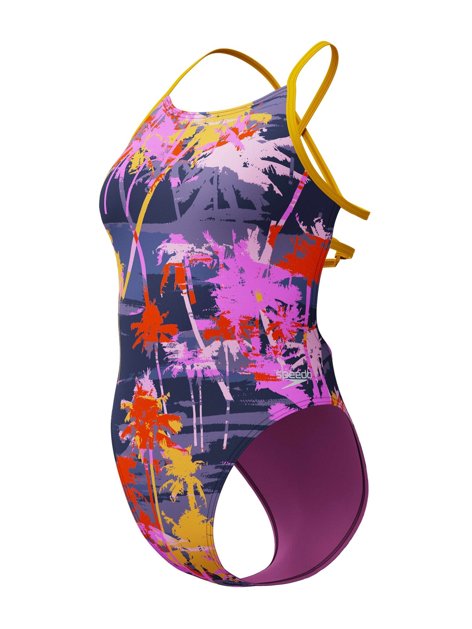 SPEEDO Цял бански WOMENS ALLOVER DIGITAL LATTICE TIE-BACK
