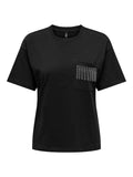 ONLY Тениска ONLPOSH LIFE S/S BLING POCKET TOP BOXJRS