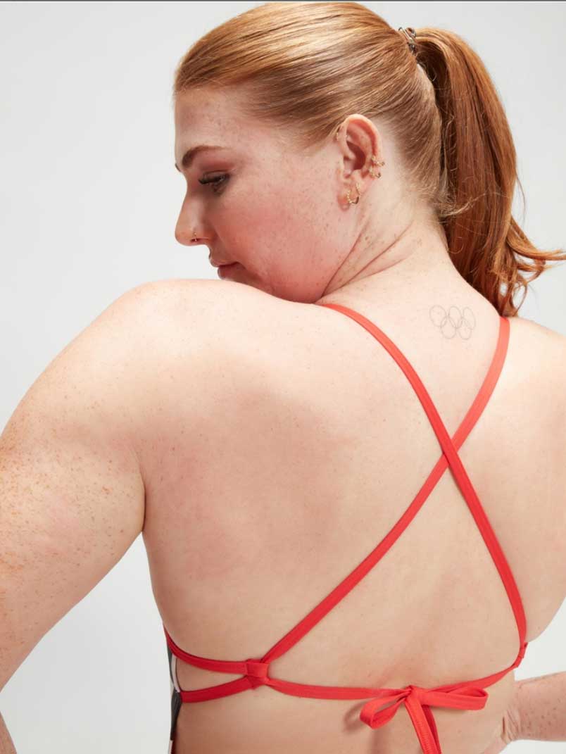 SPEEDO Цял бански WOMENS ALLOVER DIGITAL TIE BACK