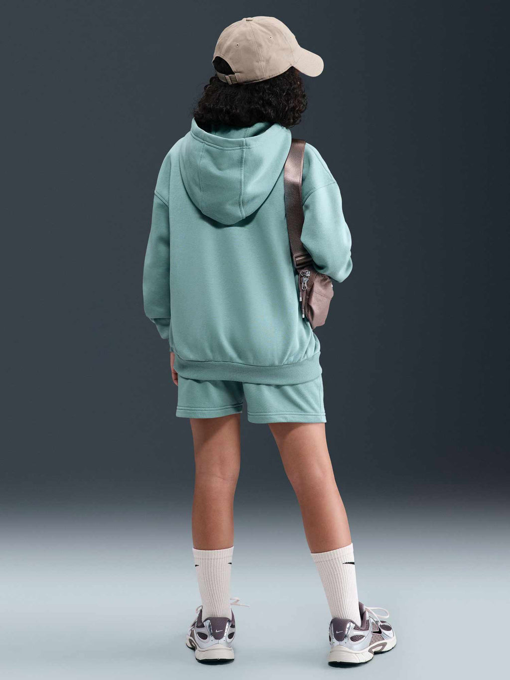 NIKE Суитшърт G NSW CLUB FLC OVRSZD FZ LBR