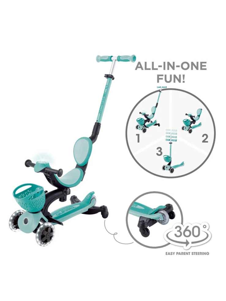 GLOBBER Тротинетка 5 в 1 BABY LEARN 360 FLASH LIGHTS