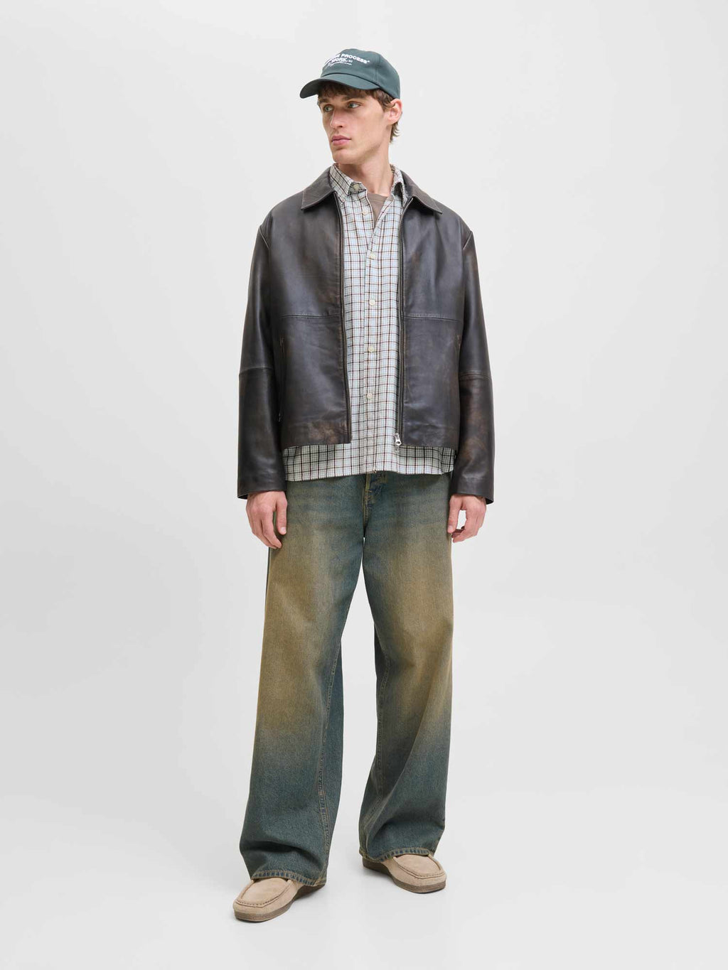 JACK & JONES Риза JORMEADOWS OVERSIZED CHECK SHIRT LS