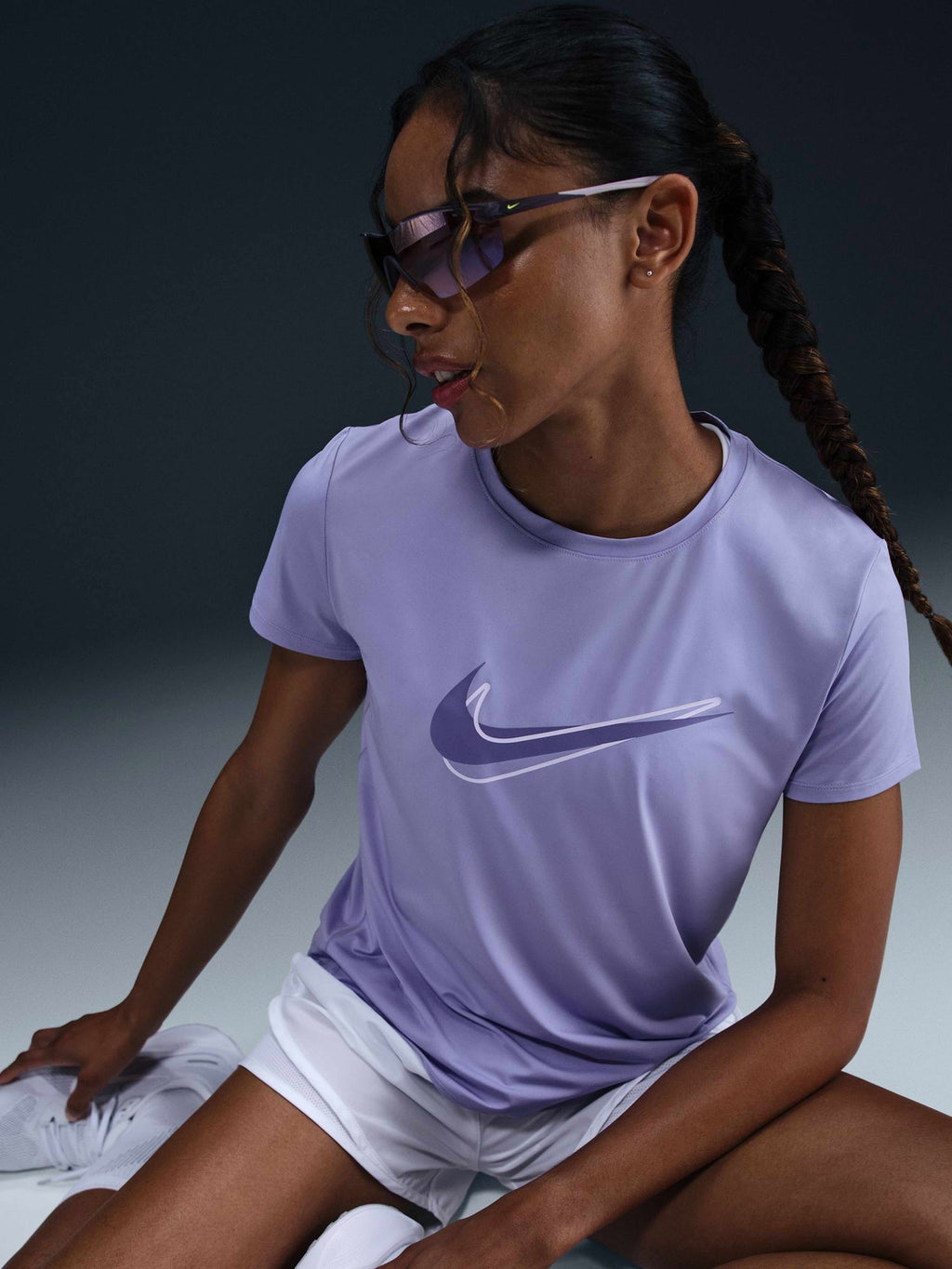 NIKE Тениска W NK ONE SWSH HBR DF SS TOP