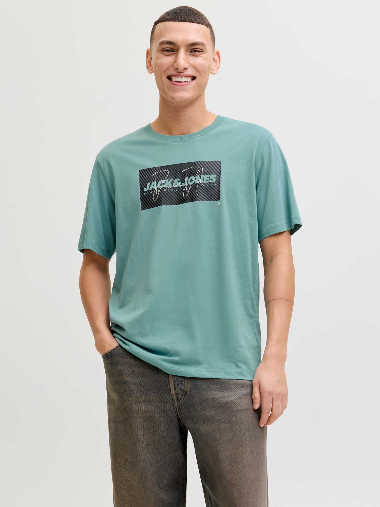 JACK & JONES Тениска JJCOLE PRINT TEE SS CREW NECK