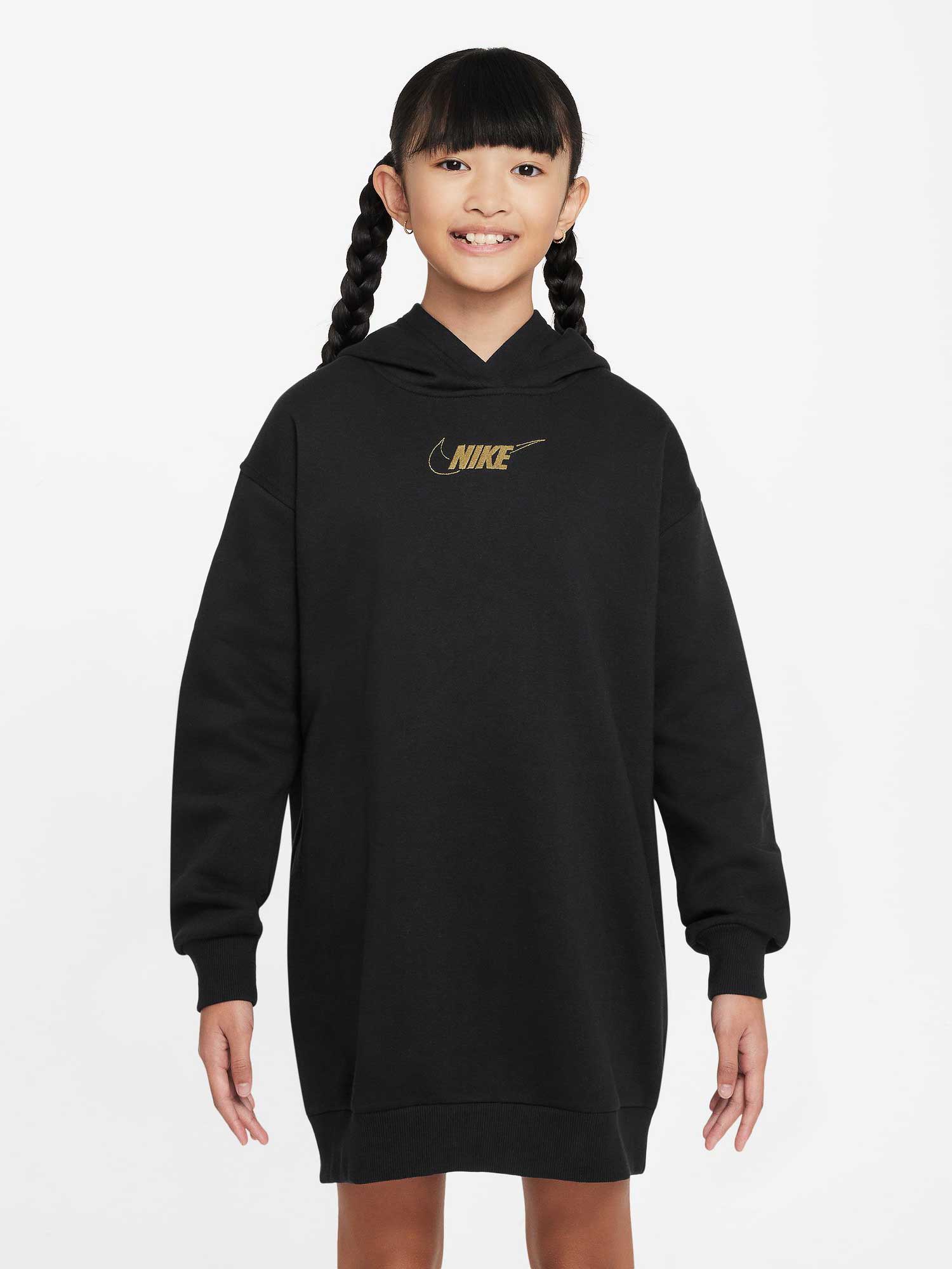 NIKE Рокля G NSW CLUB FLC HDY DRSS SHNE